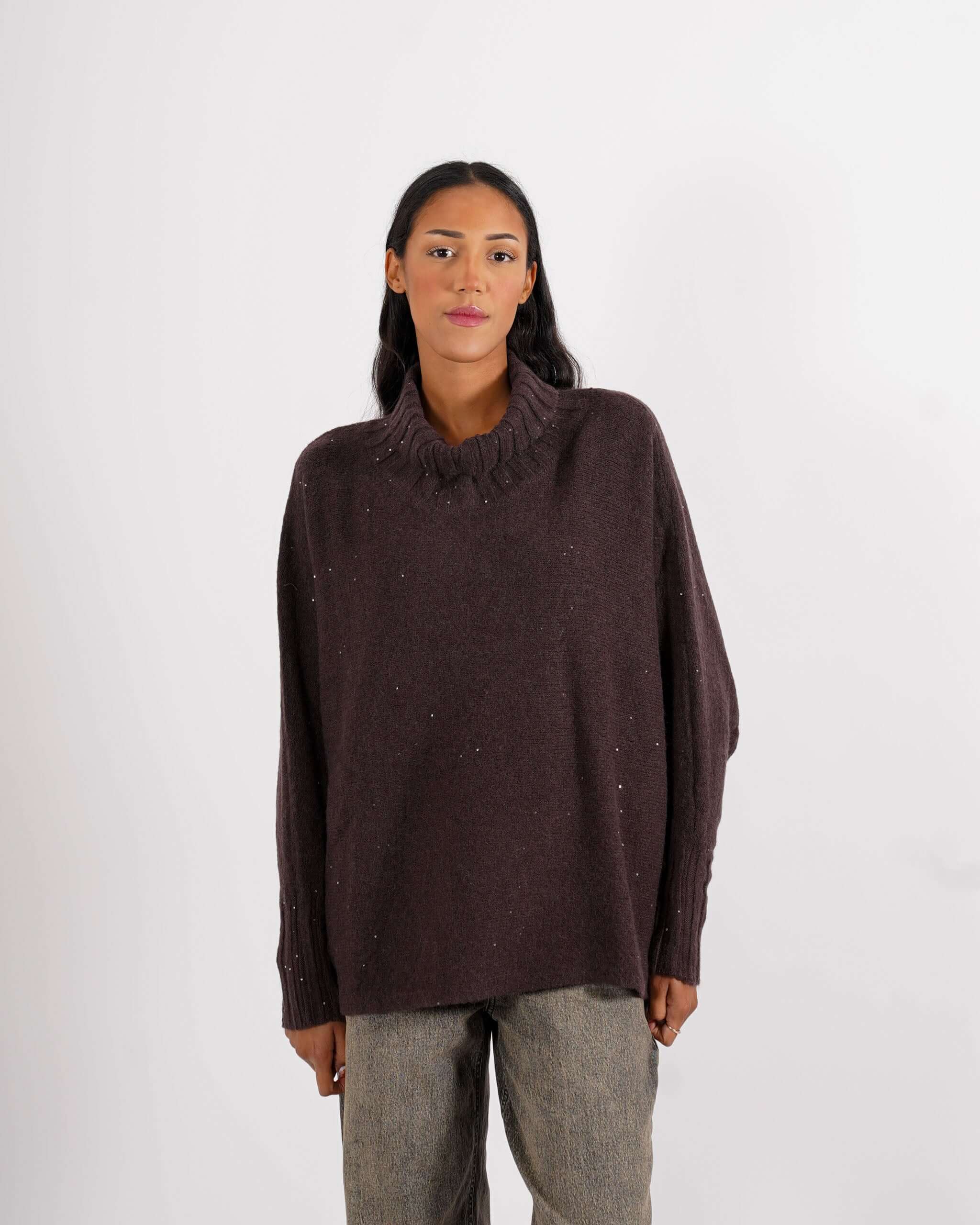 Maglia collo alto con manica a costa - Franz - Hope Fashion