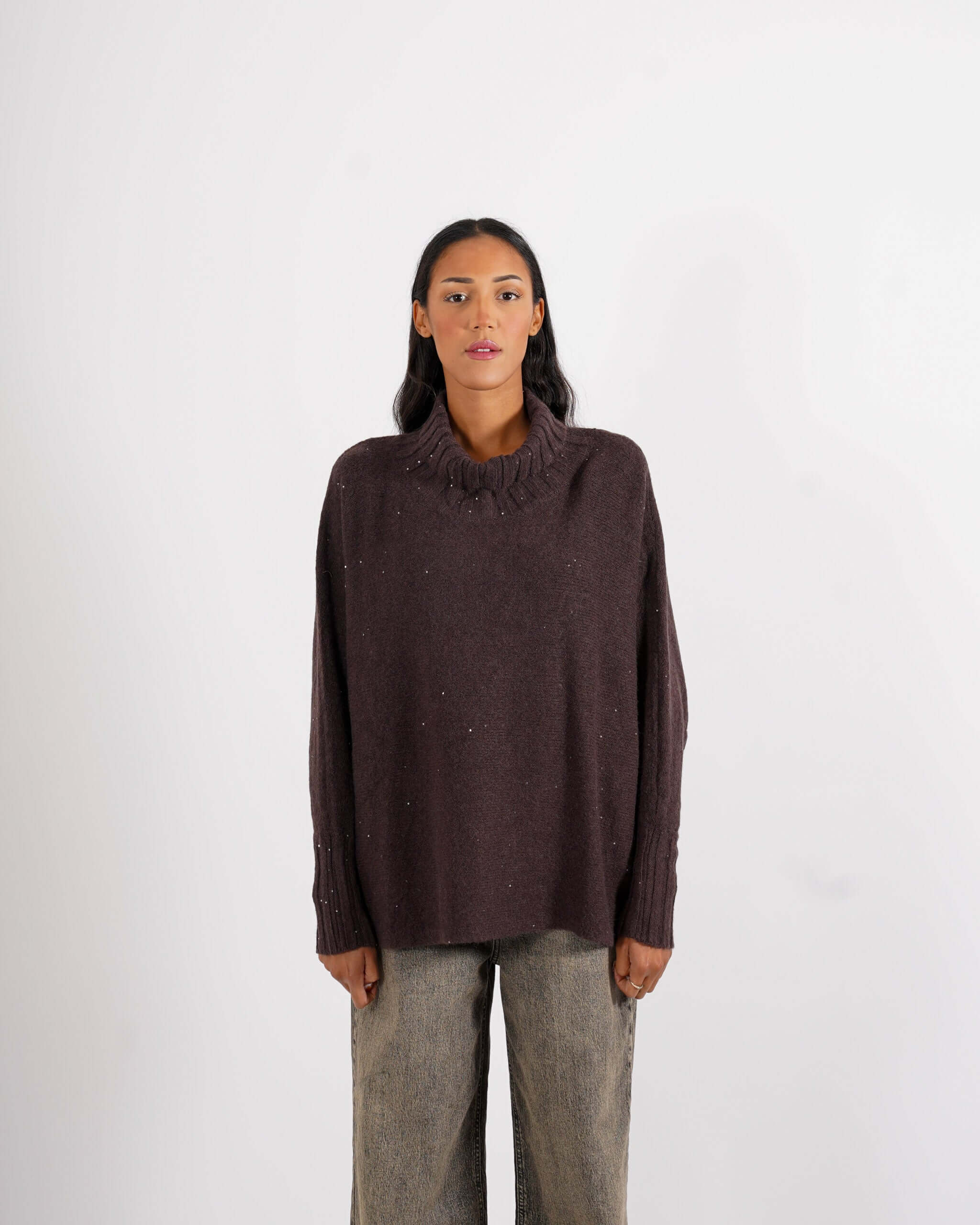 Maglia collo alto con manica a costa - Franz - Hope Fashion