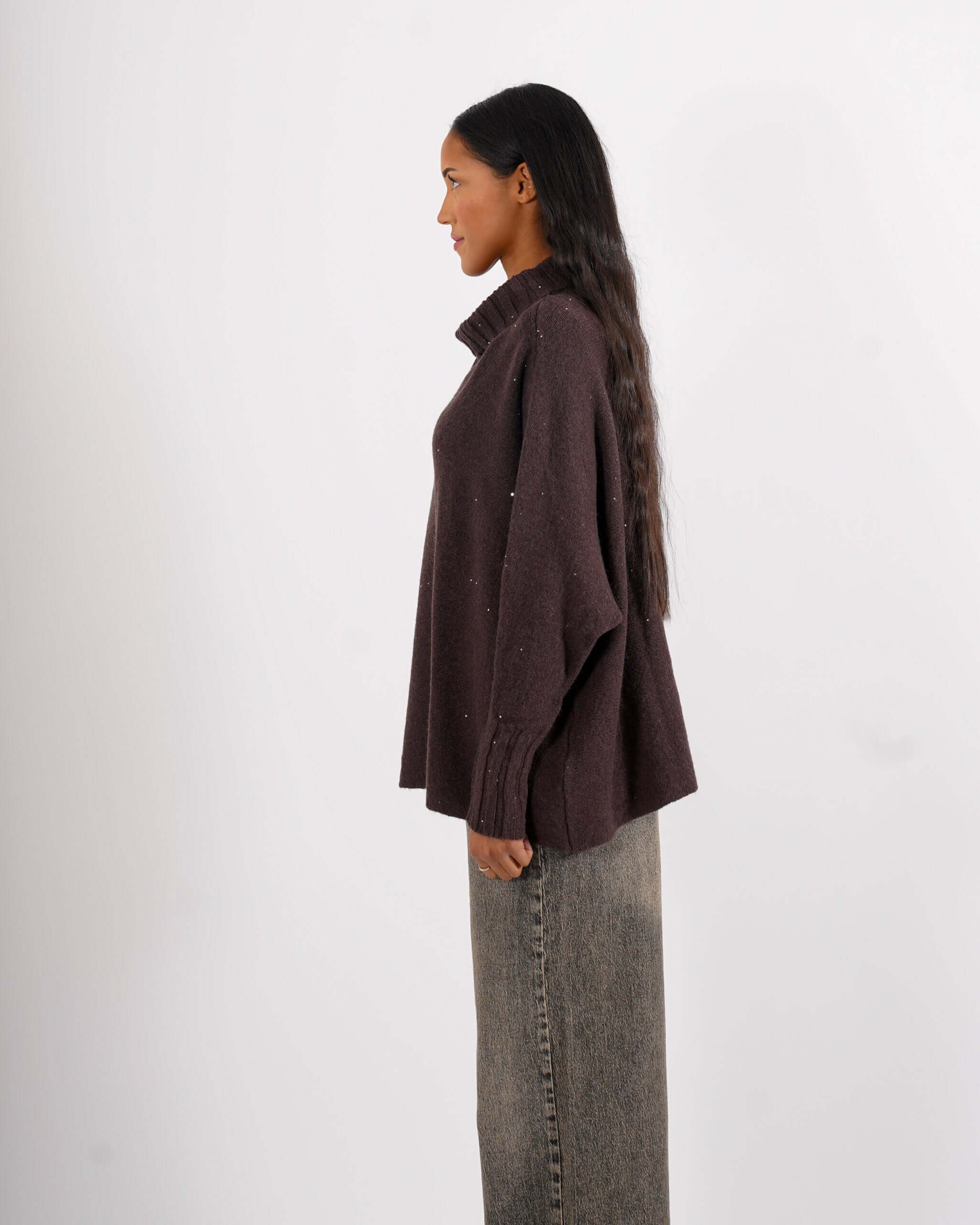 Maglia collo alto con manica a costa - Franz - Hope Fashion