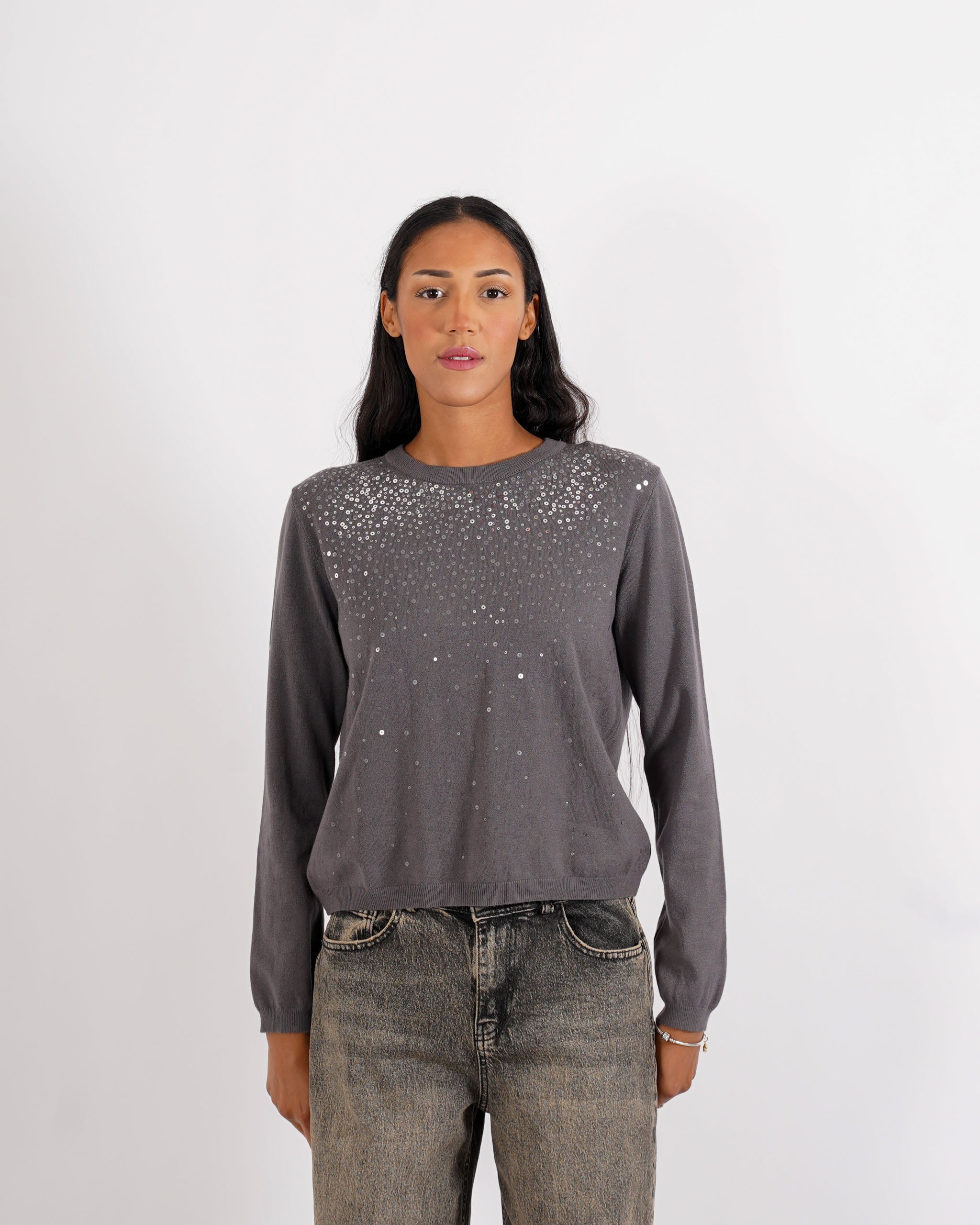 Maglia girocollo con paillettes - Geremia