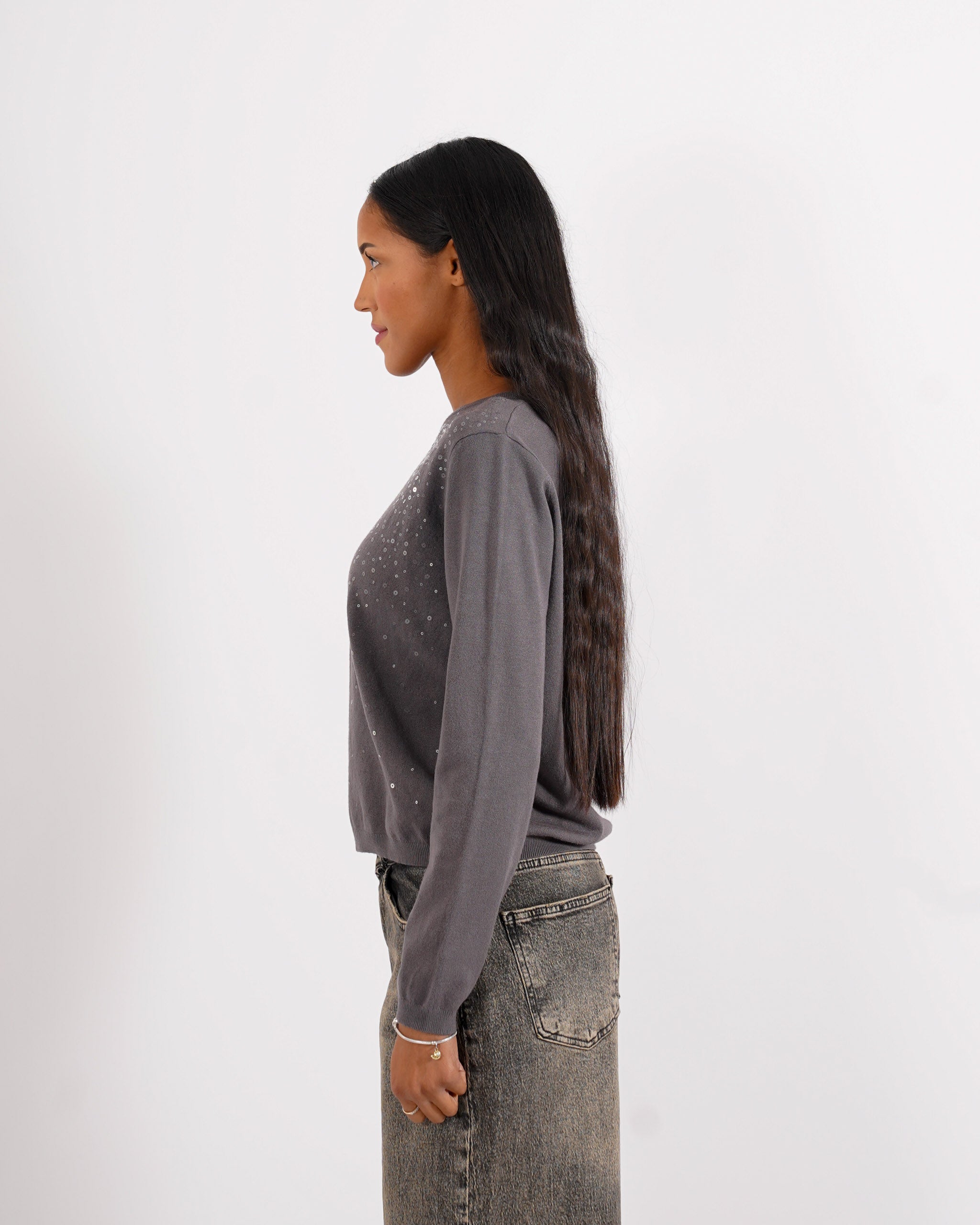 Maglia girocollo con paillettes - Geremia