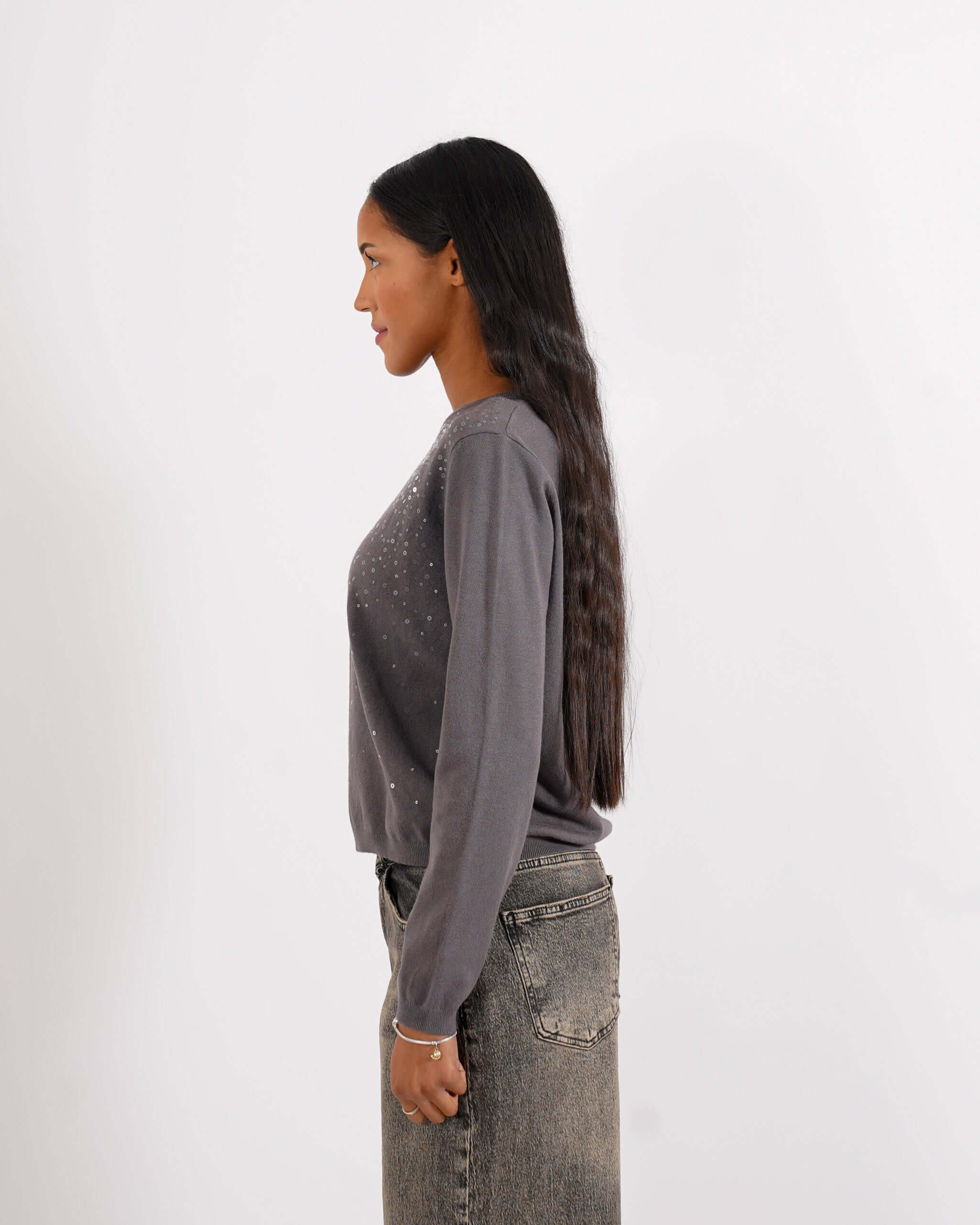 Maglia girocollo con paillettes - Geremia - Hope Fashion