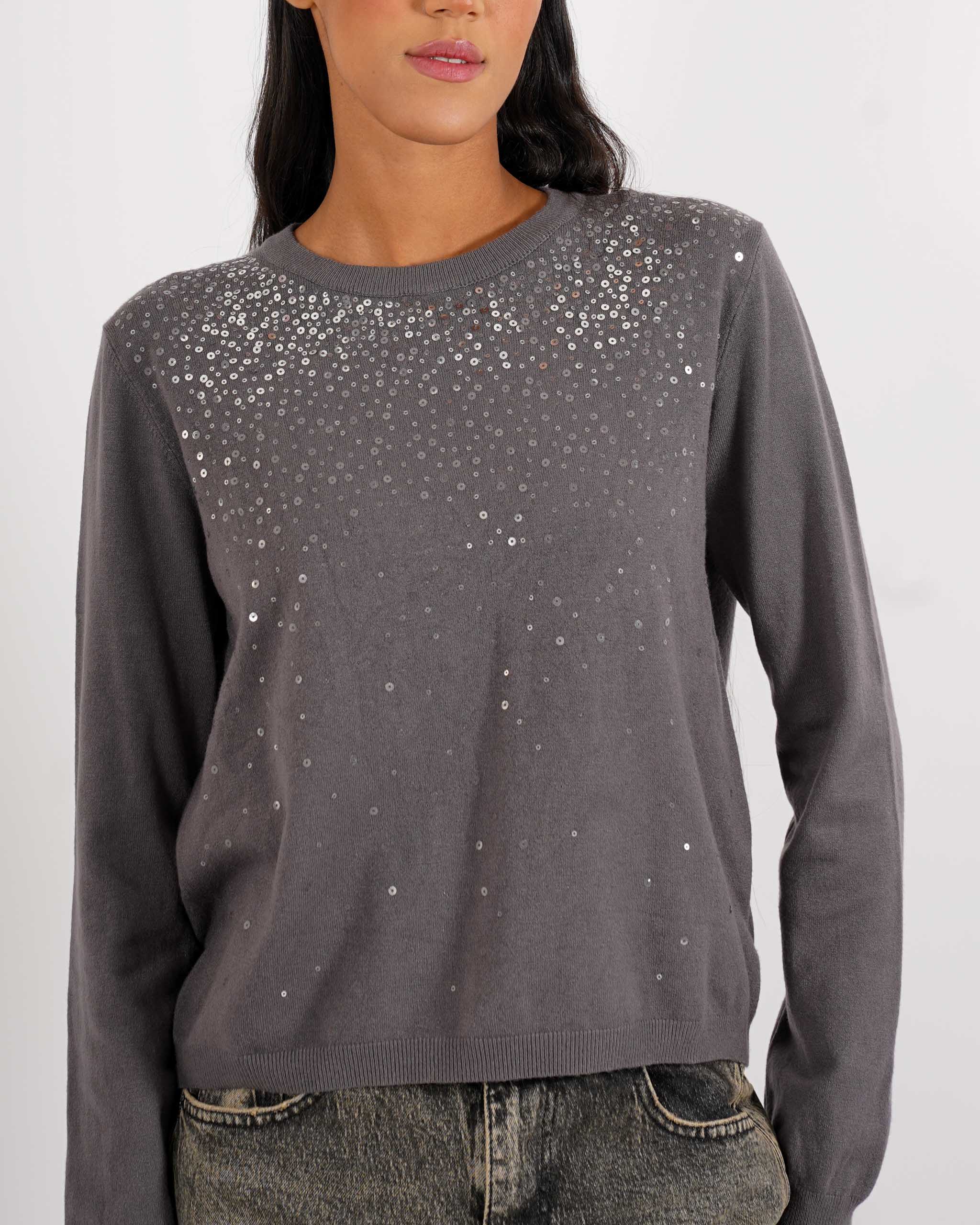 Maglia girocollo con paillettes - Geremia