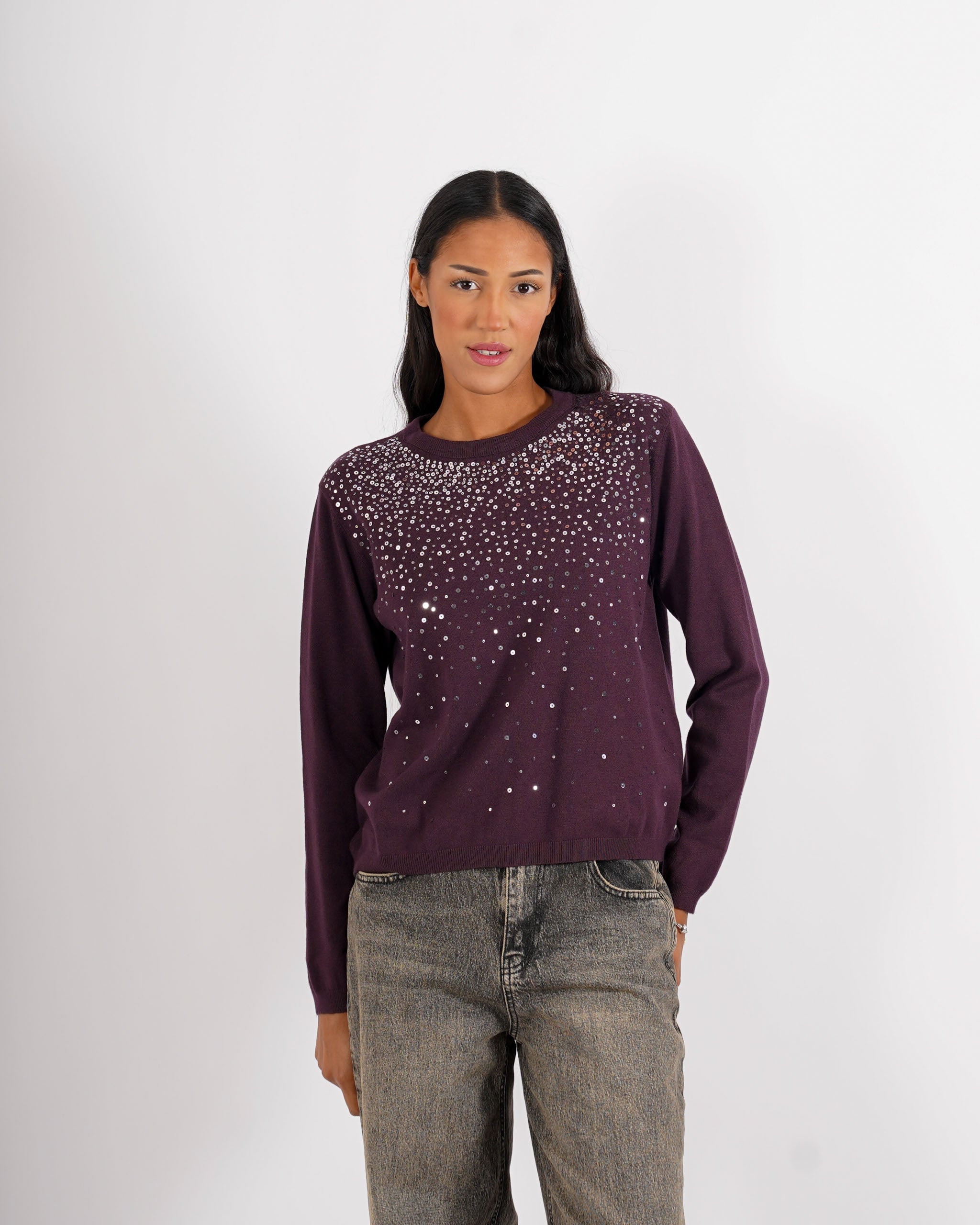 Maglia girocollo con paillettes - Geremia