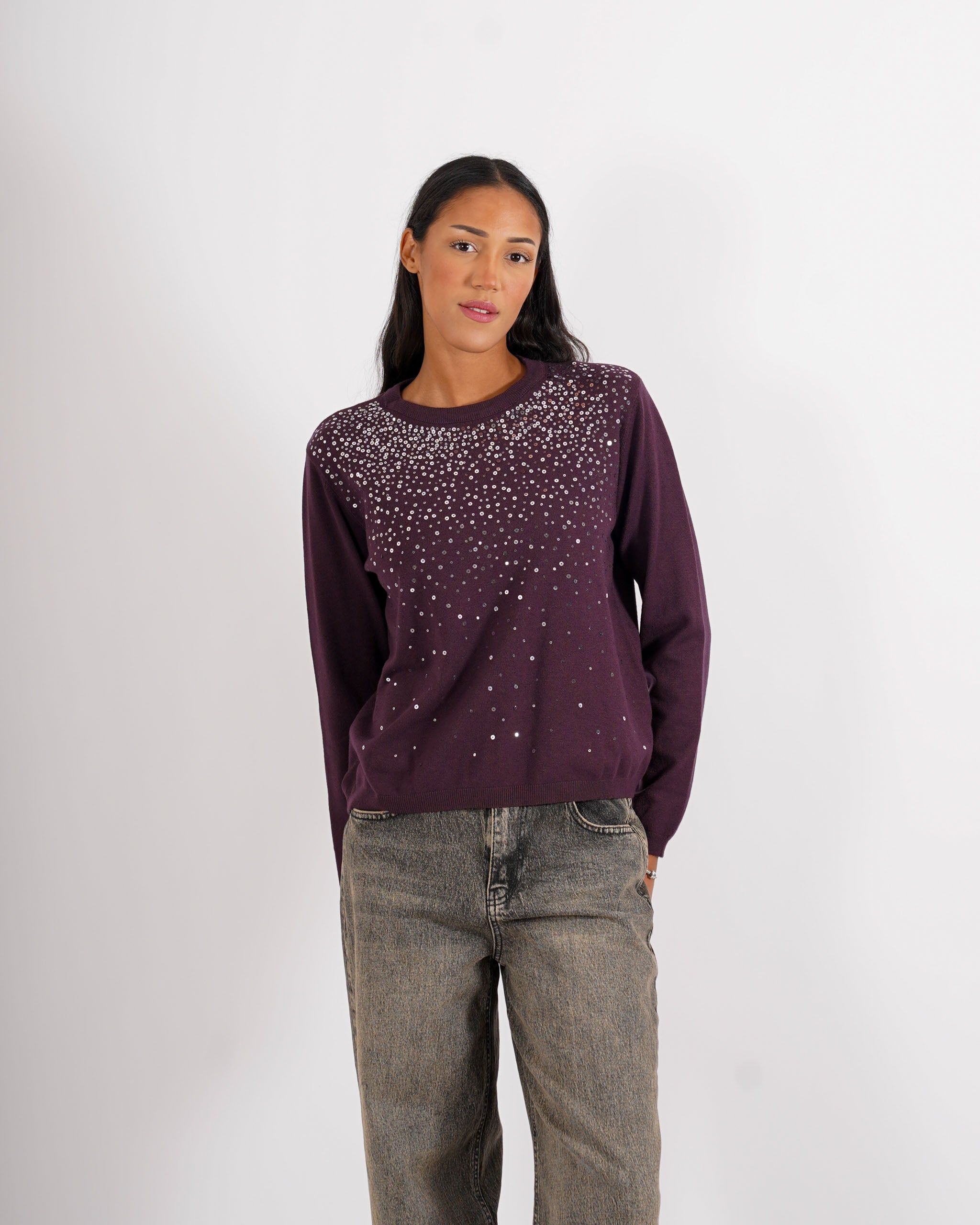 Maglia girocollo con paillettes - Geremia