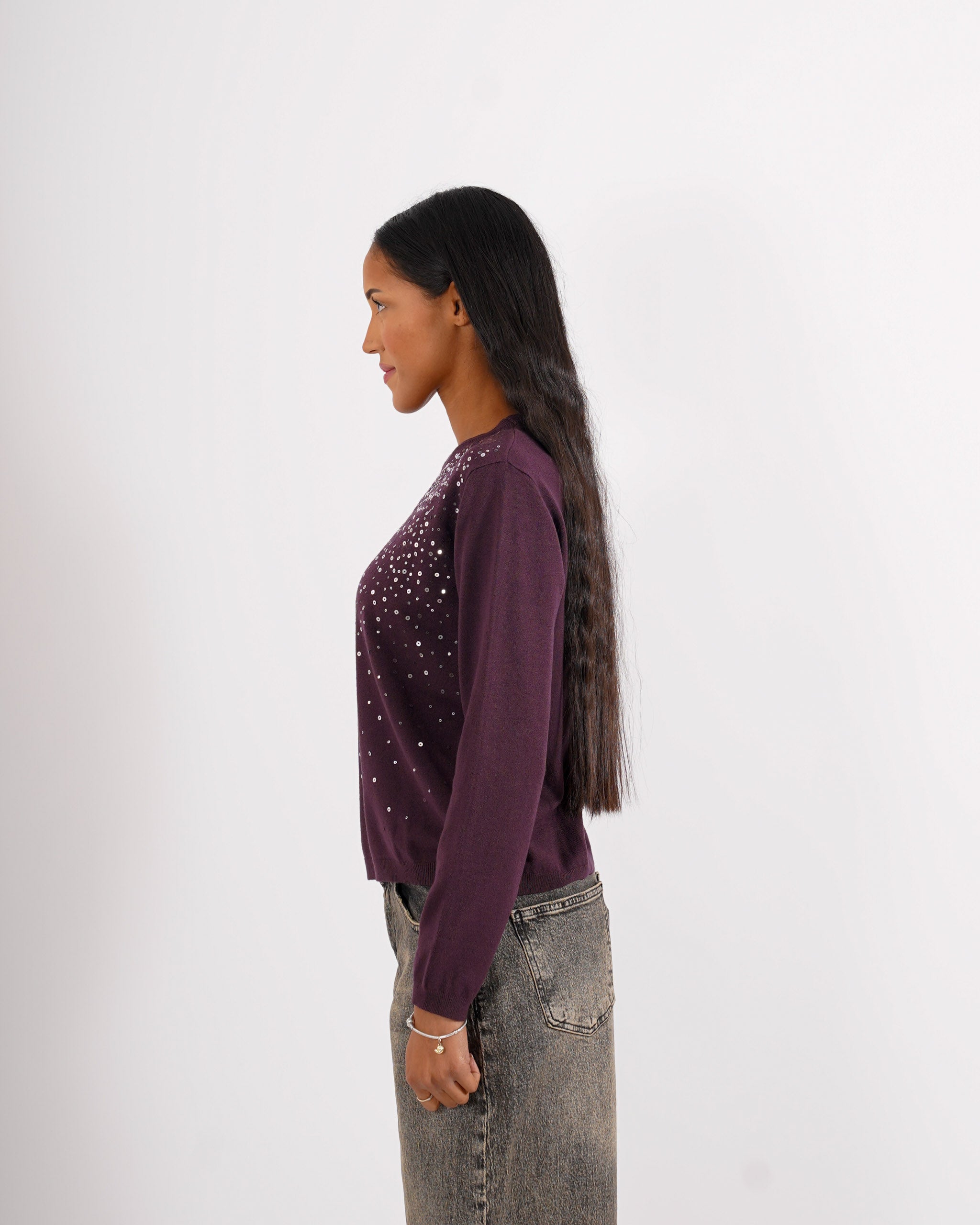 Maglia girocollo con paillettes - Geremia