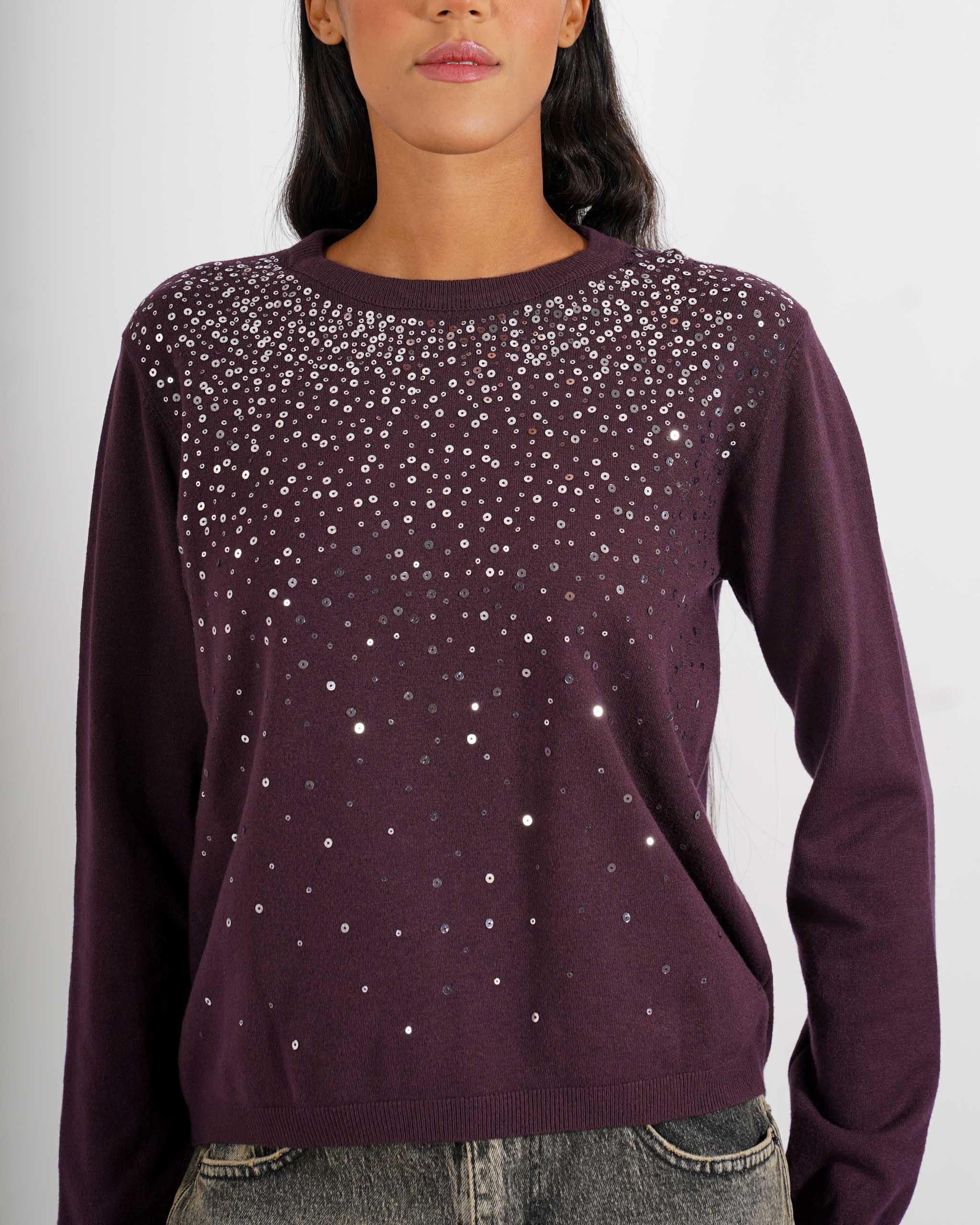 Maglia girocollo con paillettes - Geremia