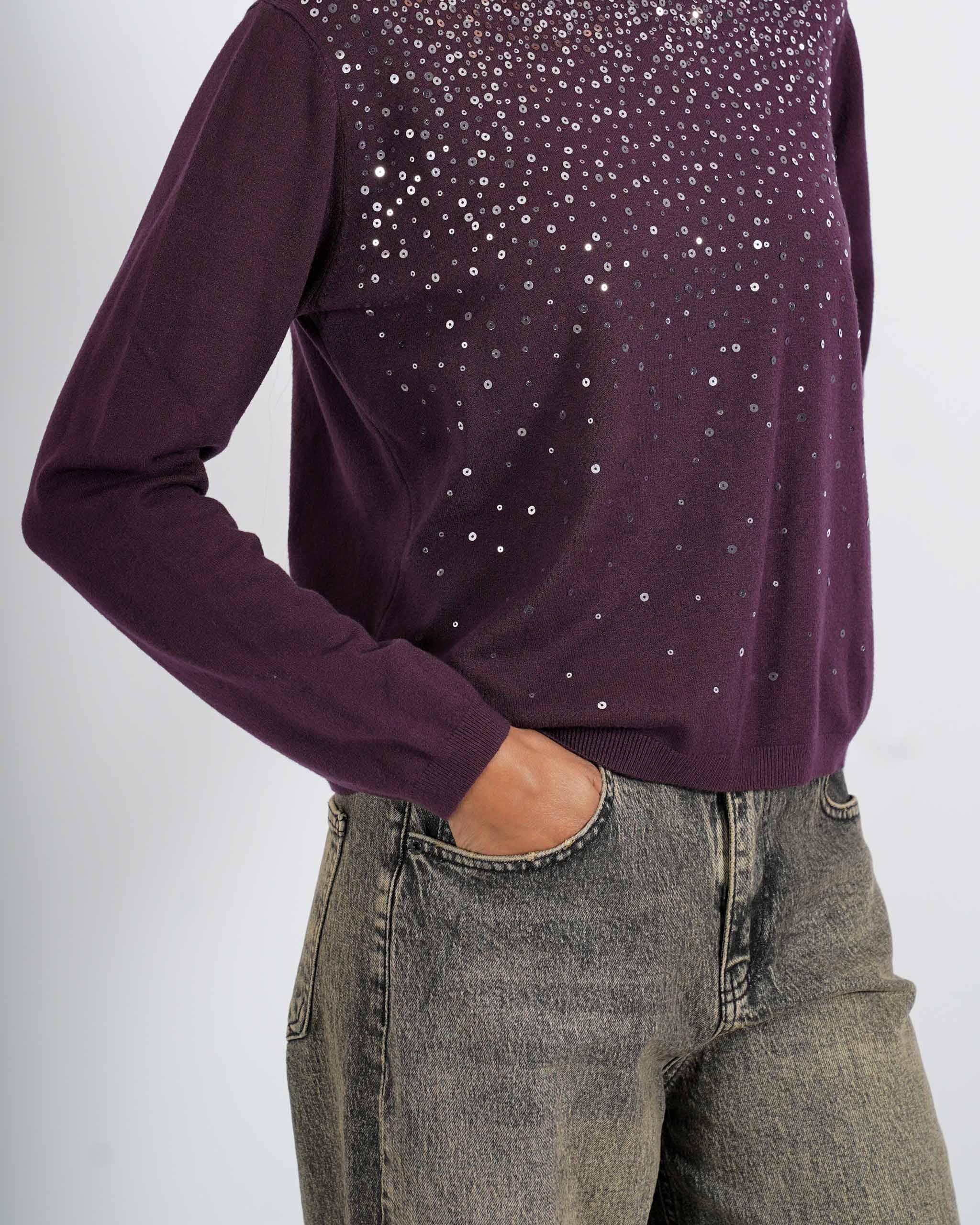 Maglia girocollo con paillettes - Geremia