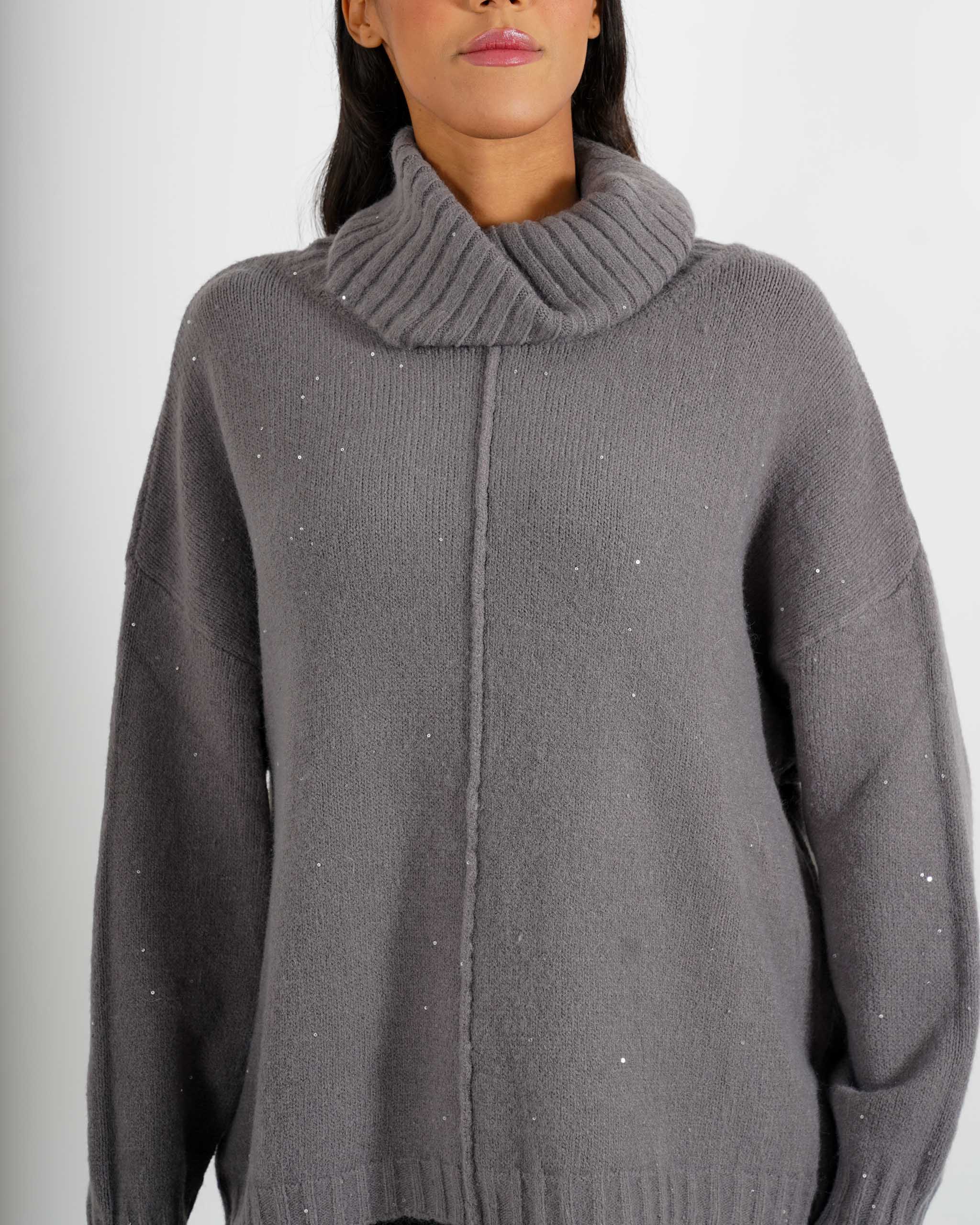 Maglia collo alto con micropaillettes - Basilide