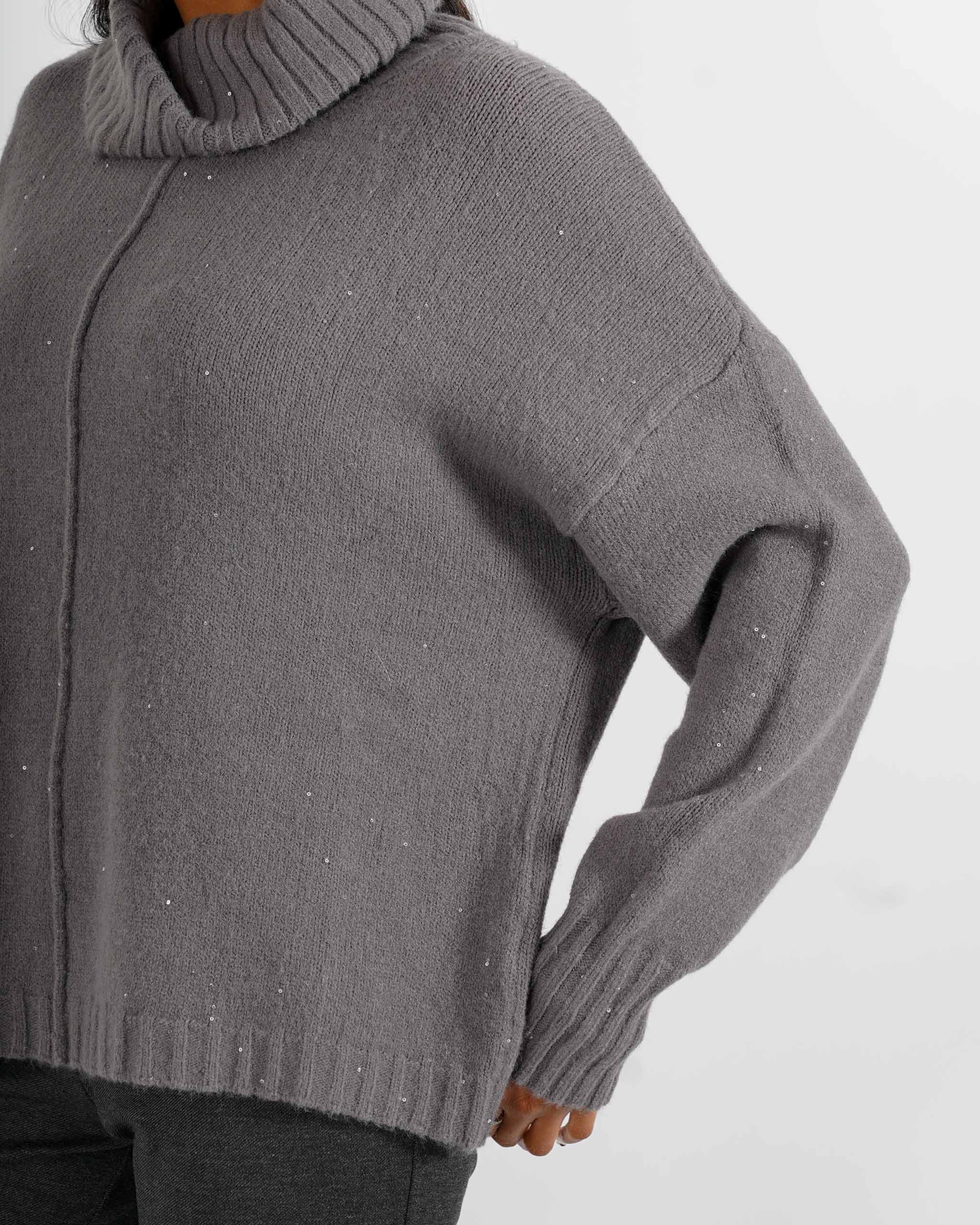 Maglia collo alto con micropaillettes - Basilide