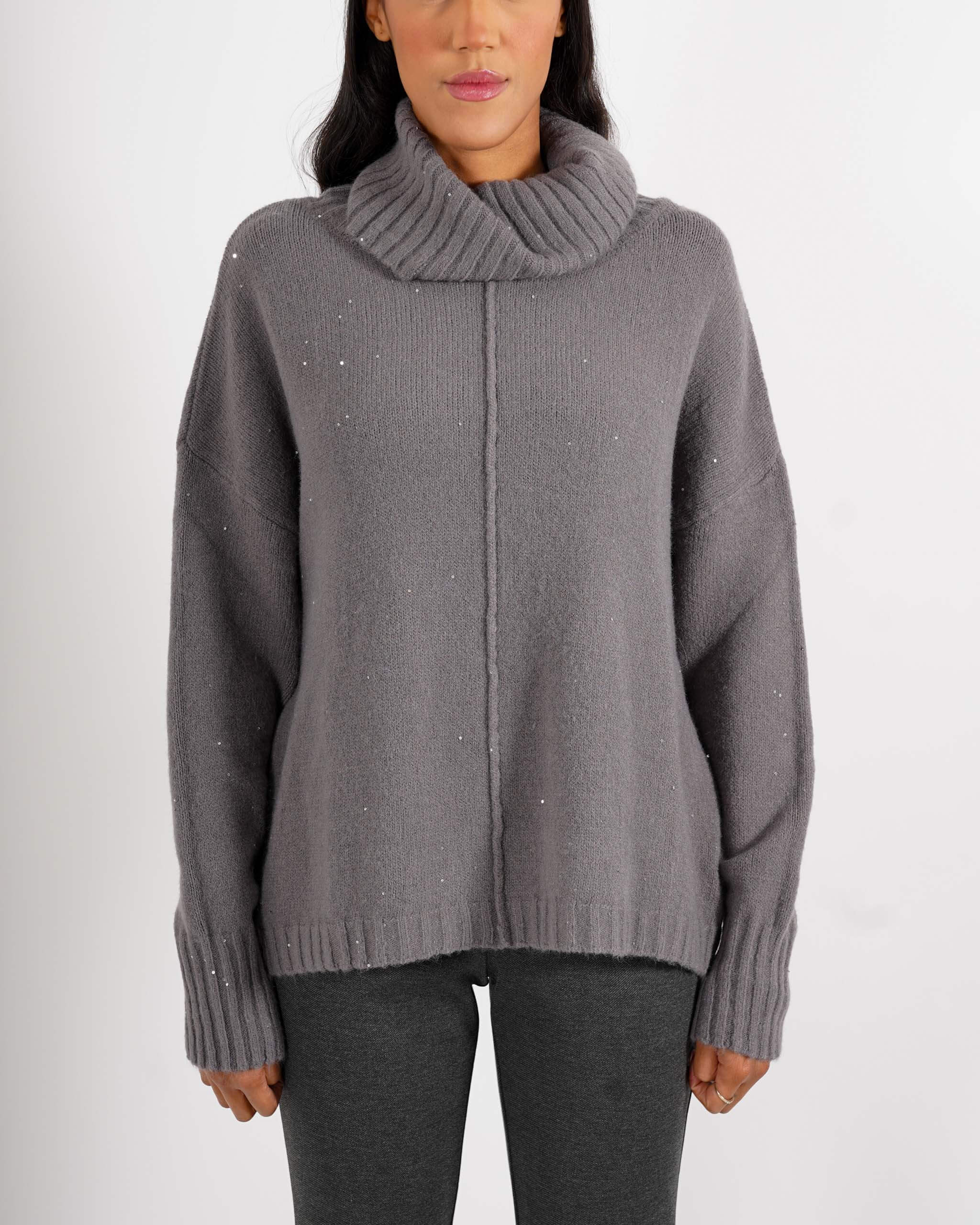 Maglia collo alto con micropaillettes - Basilide - Hope Fashion