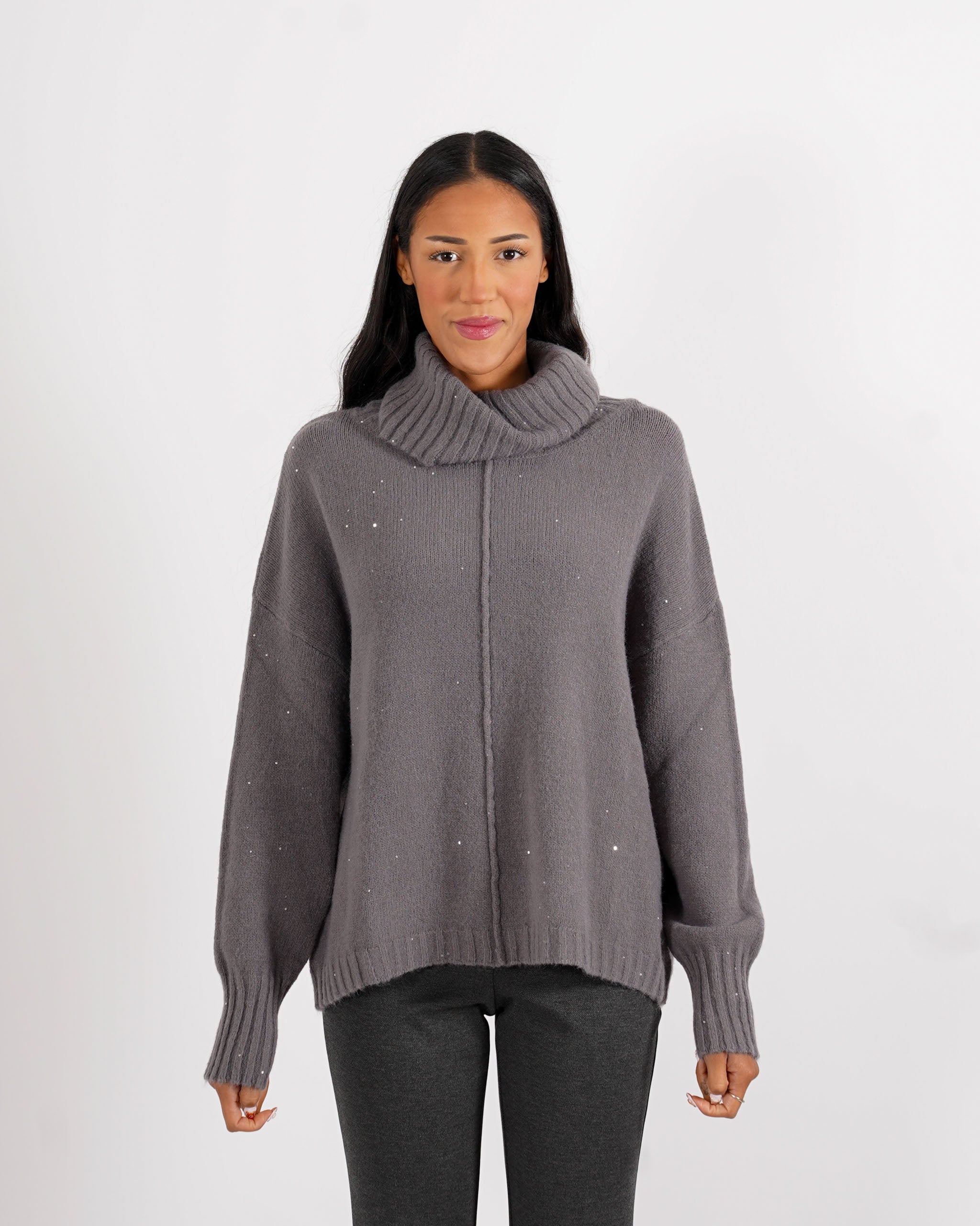 Maglia collo alto con micropaillettes - Basilide