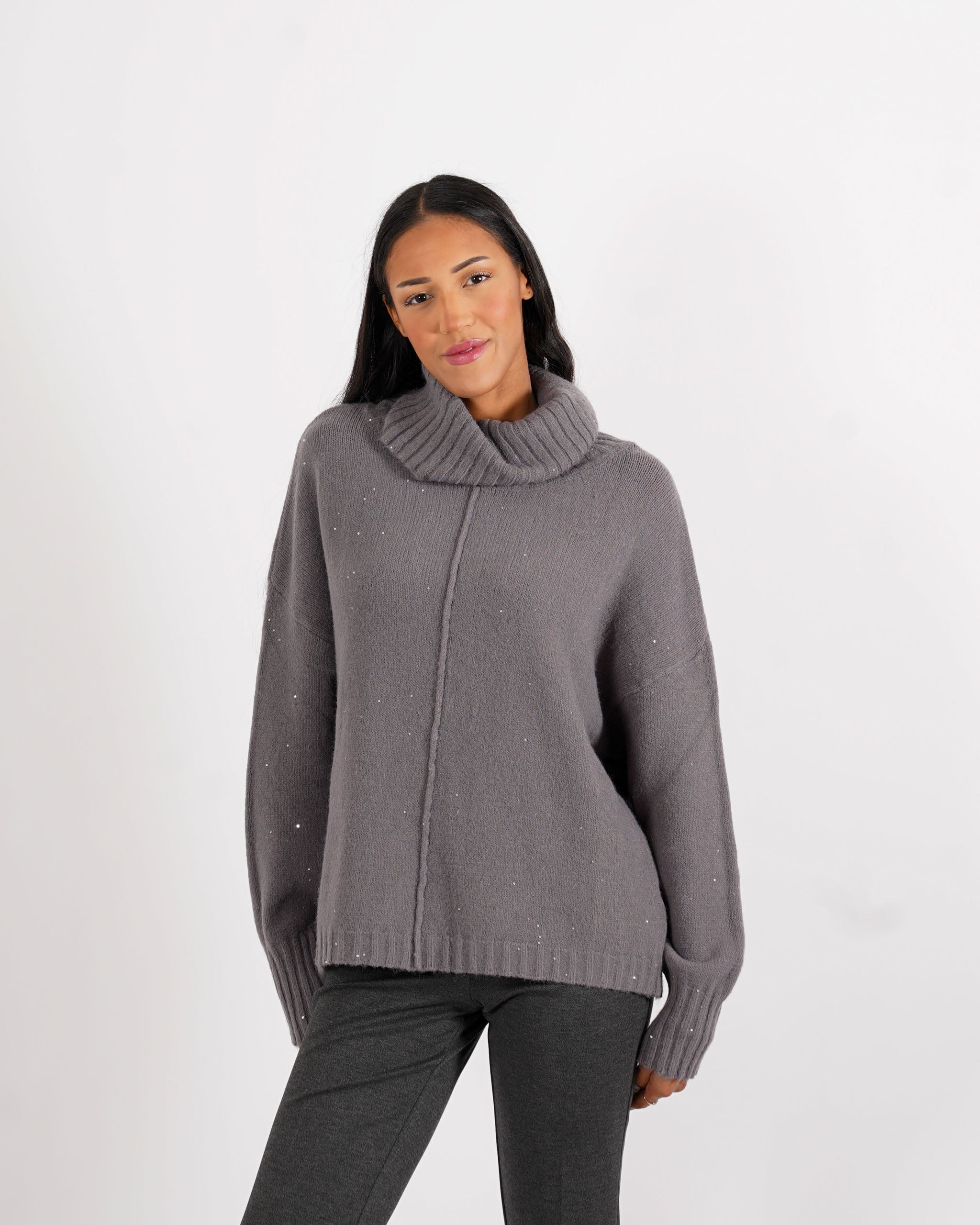 Maglia collo alto con micropaillettes - Basilide
