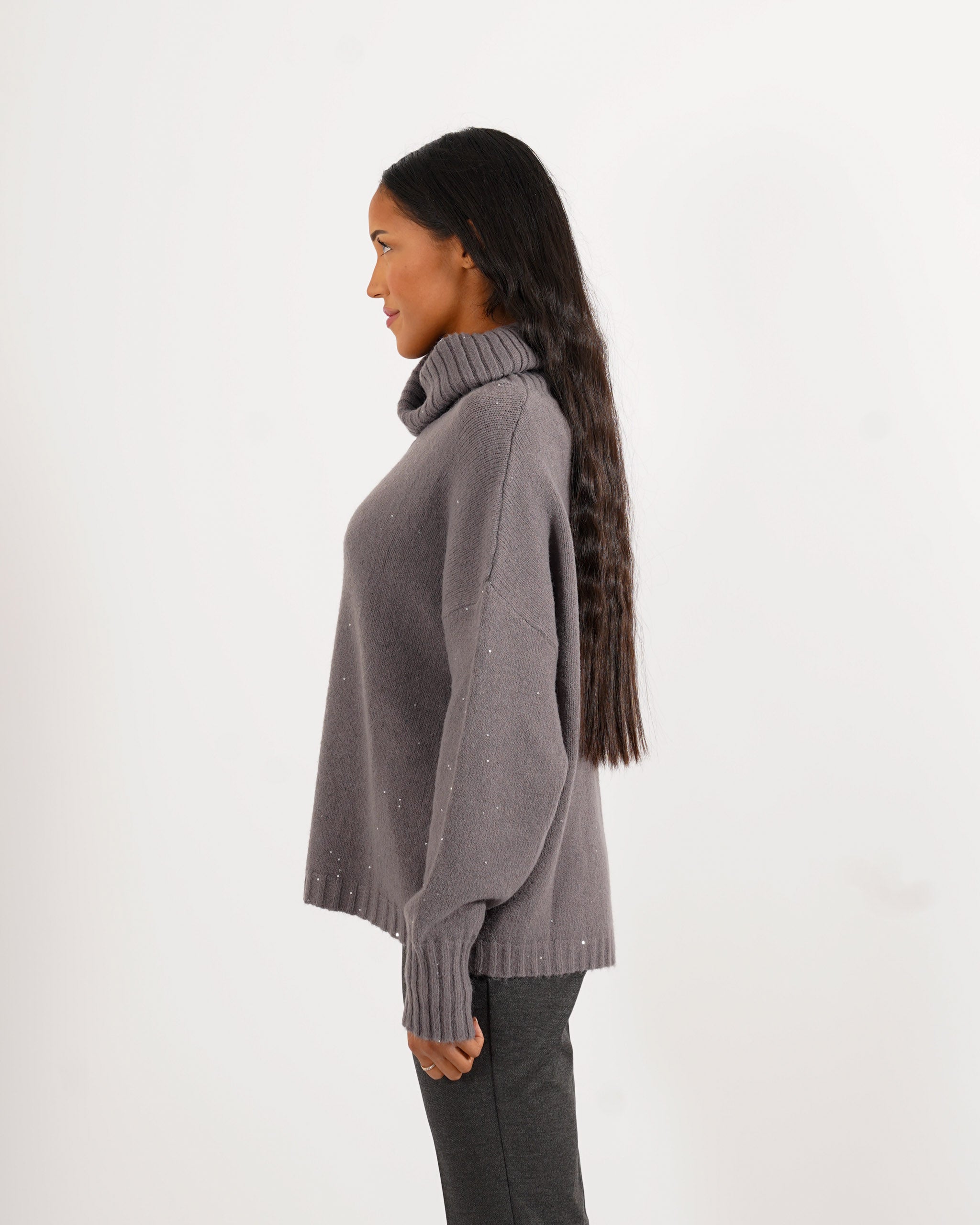 Maglia collo alto con micropaillettes - Basilide