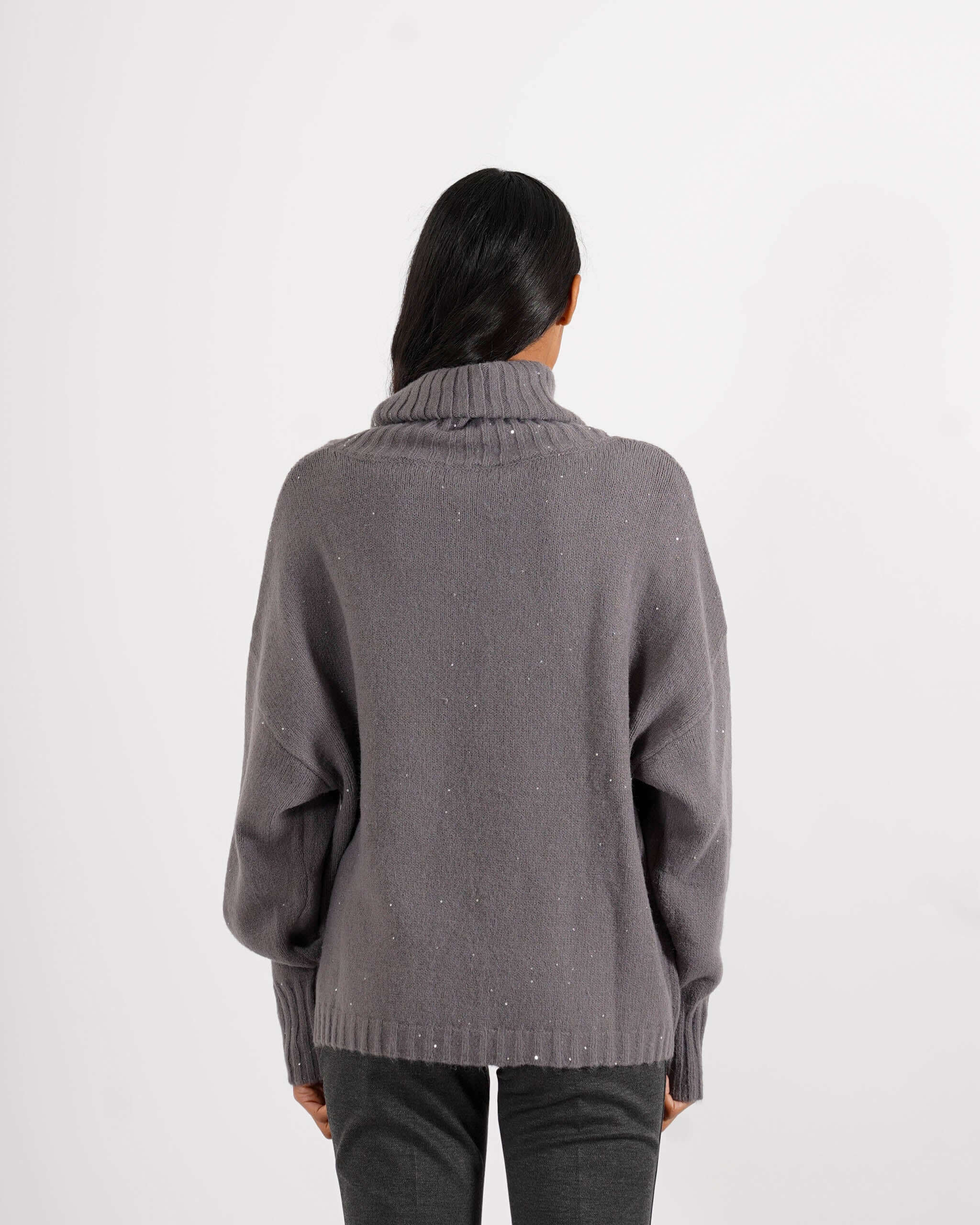 Maglia collo alto con micropaillettes - Basilide - Hope Fashion