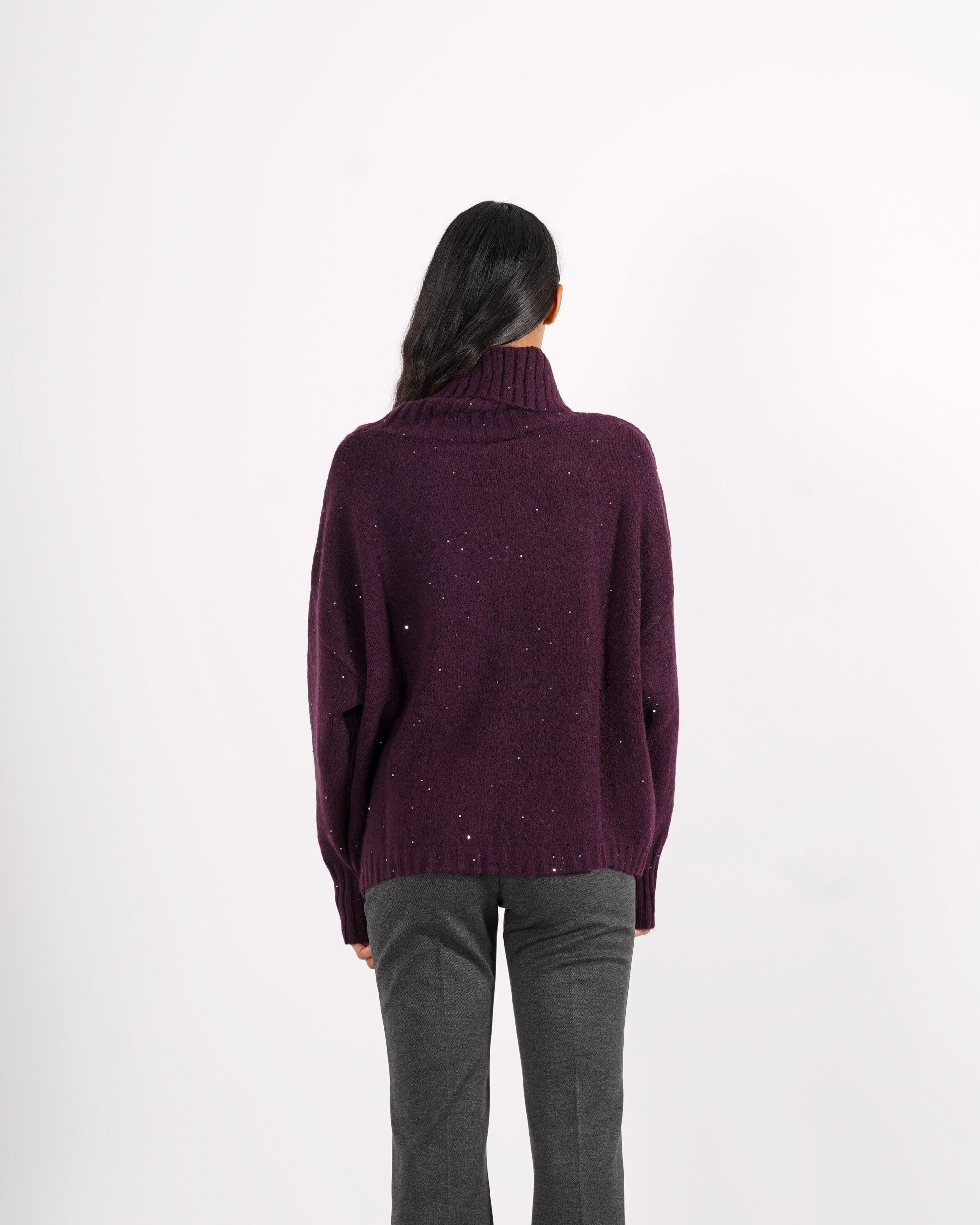 Maglia collo alto con micropaillettes - Basilide