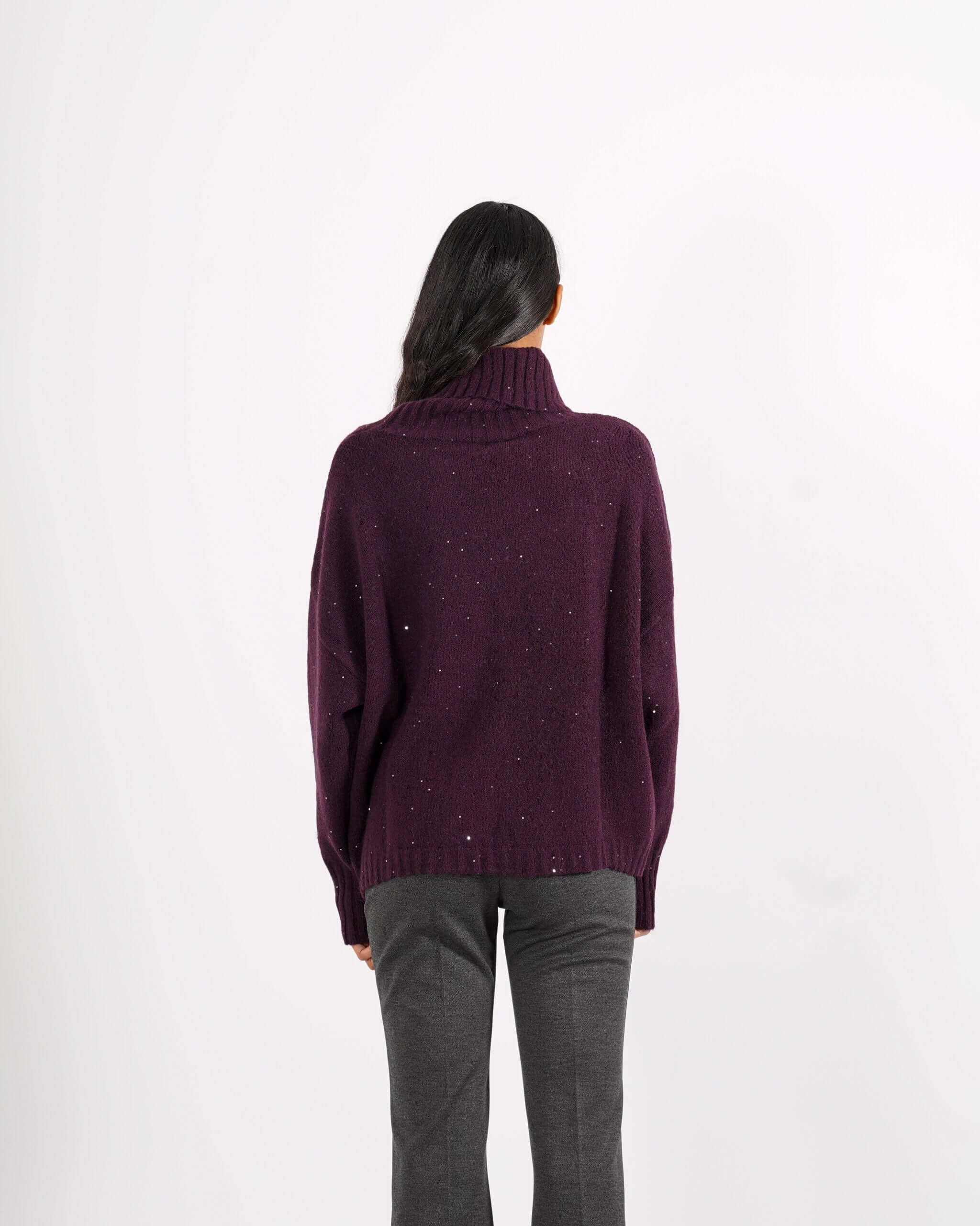 Maglia collo alto con micropaillettes - Basilide - Hope Fashion