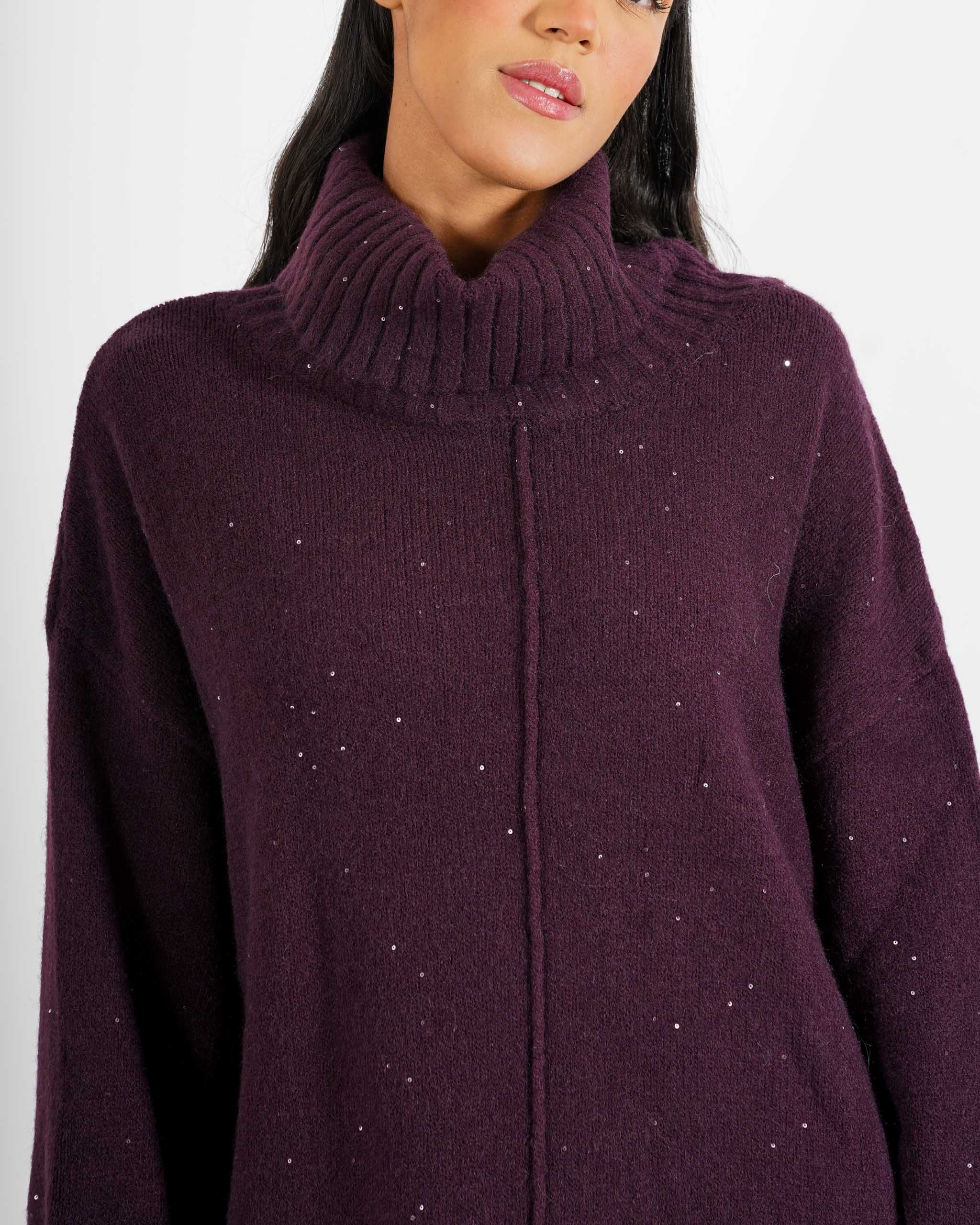 Maglia collo alto con micropaillettes - Basilide