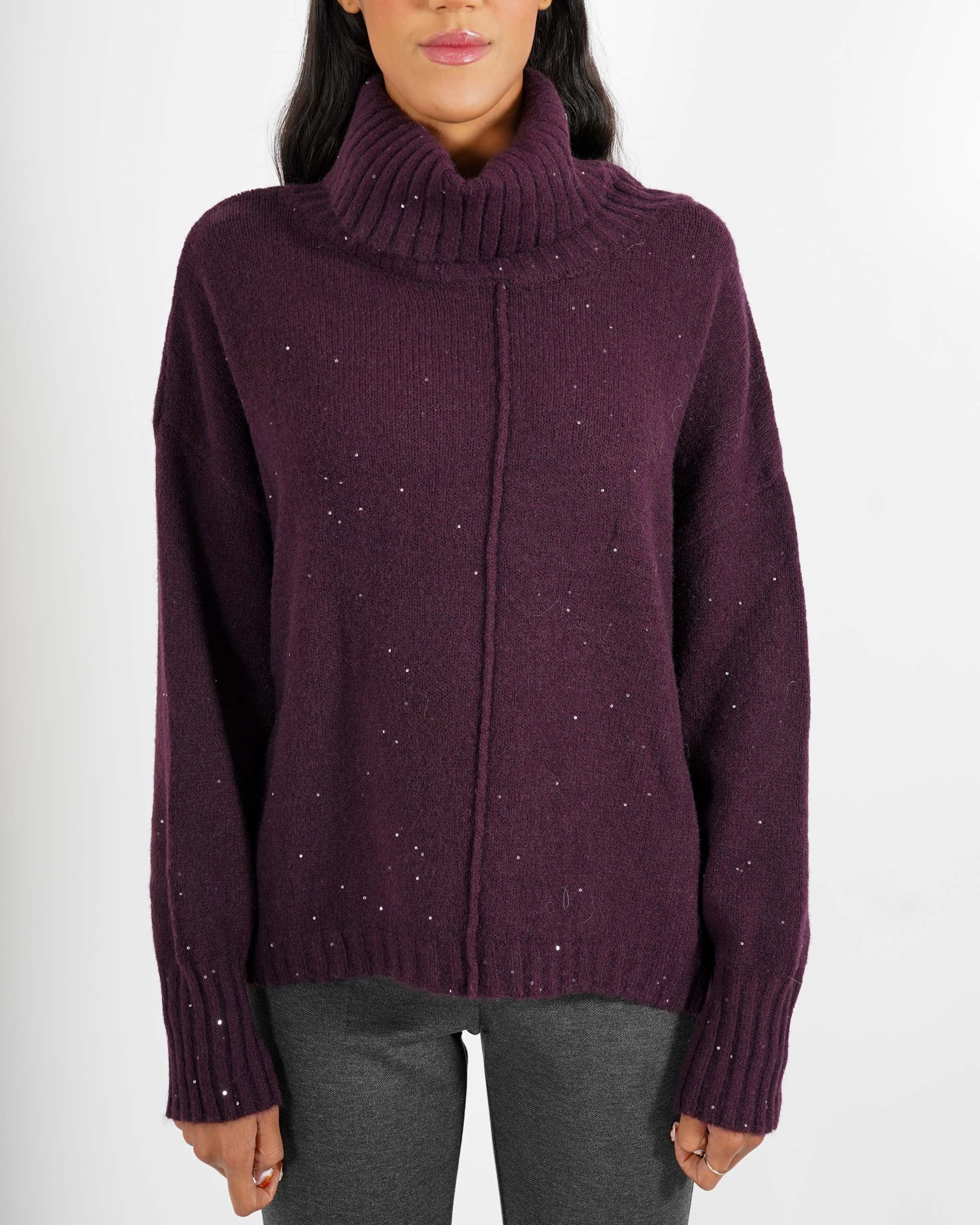 Maglia collo alto con micropaillettes - Basilide