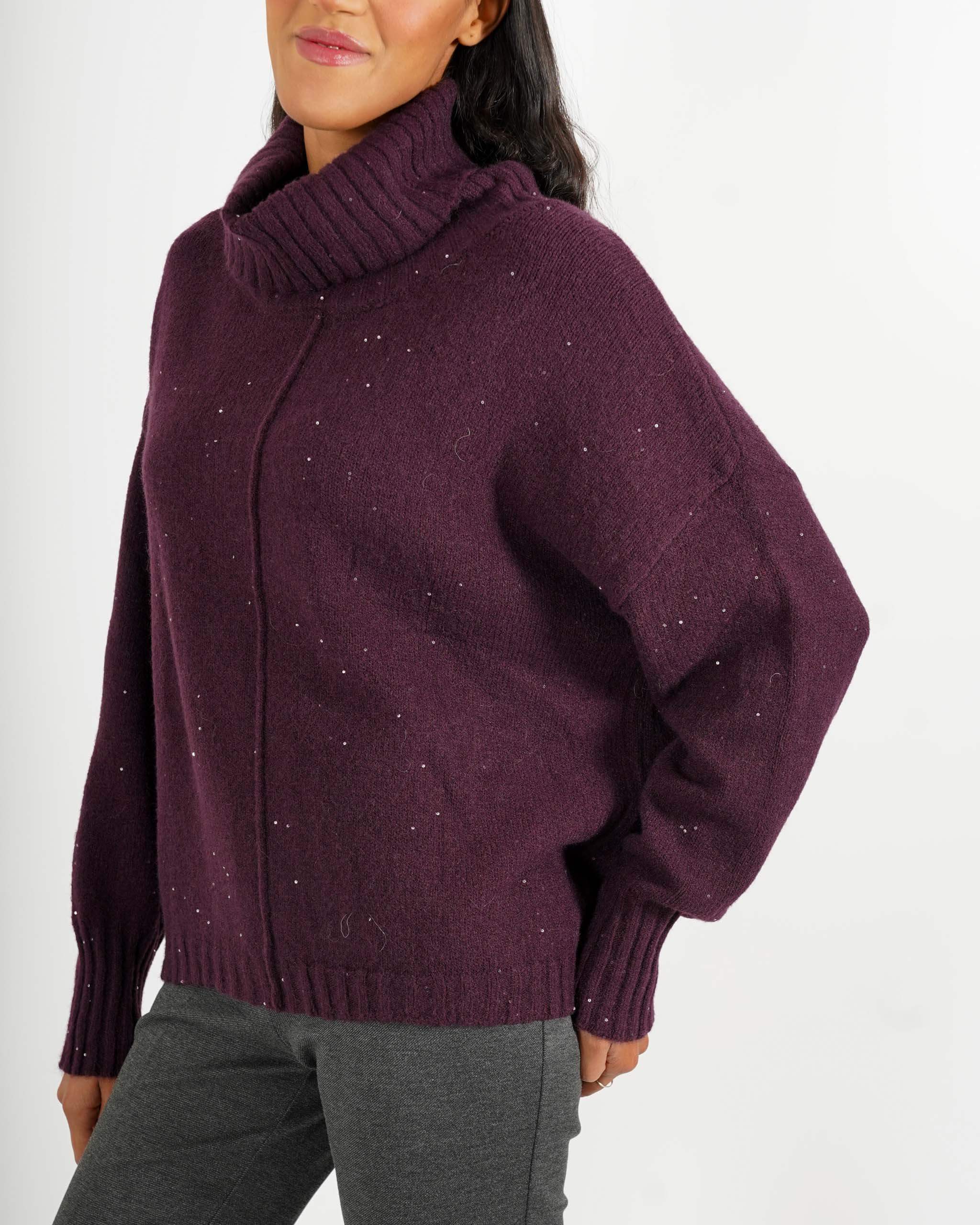 Maglia collo alto con micropaillettes - Basilide - Hope Fashion