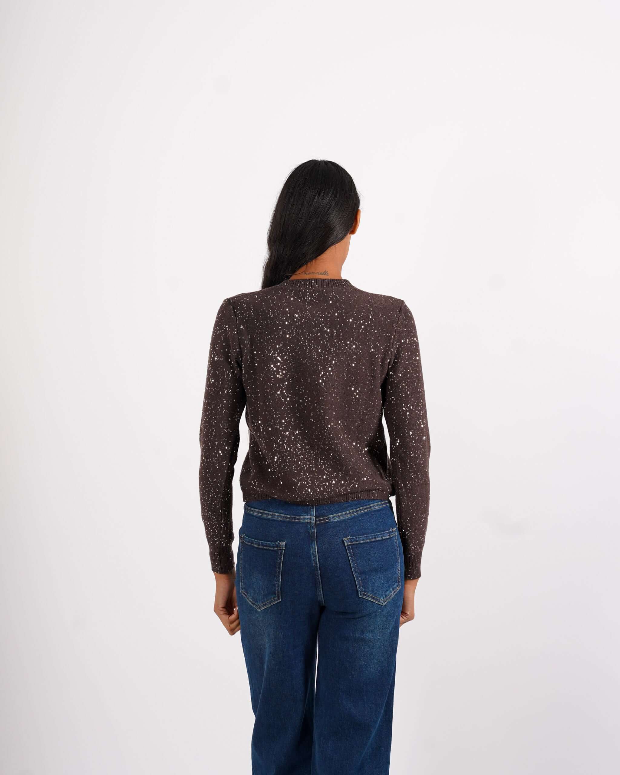 Cardigan slim full paillettes - Damiana - Hope Fashion
