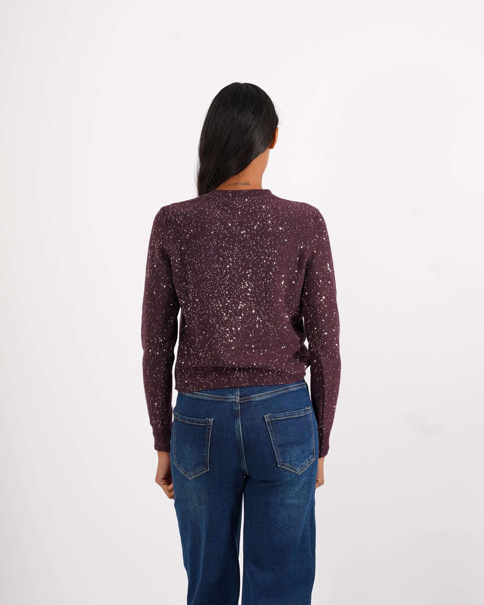 Cardigan slim full paillettes - Damiana - Hope Fashion
