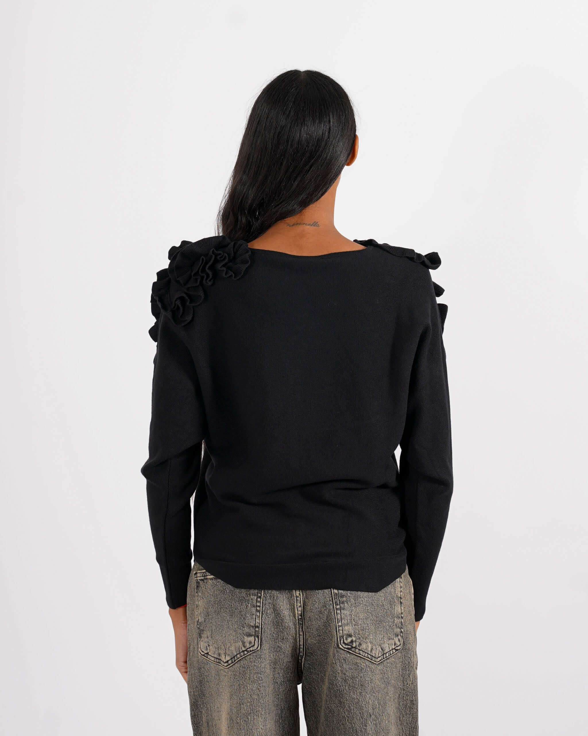 Maglia girocollo con ruche su spalle - Nazaria - Hope Fashion