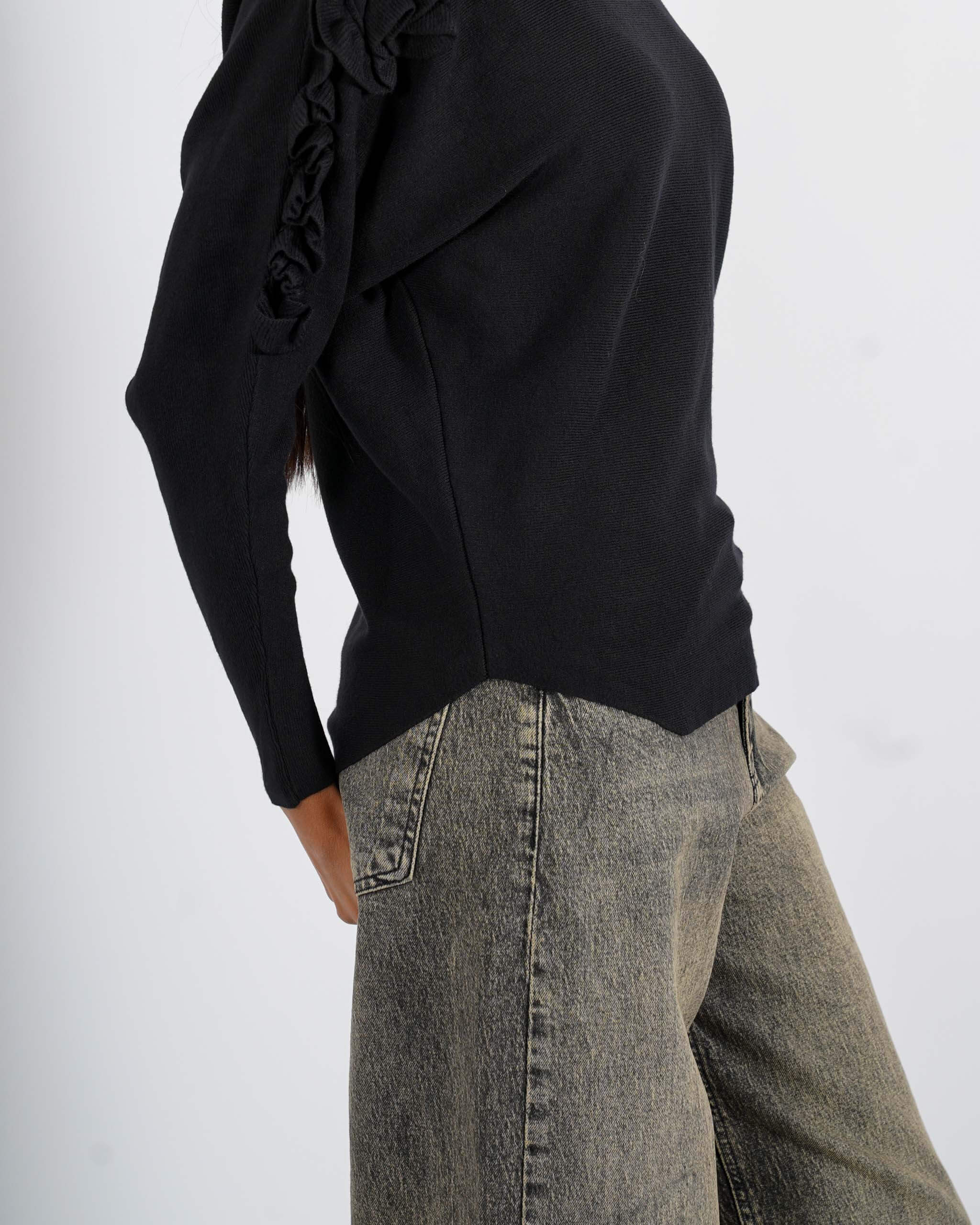 Maglia girocollo con ruche su spalle - Nazaria - Hope Fashion