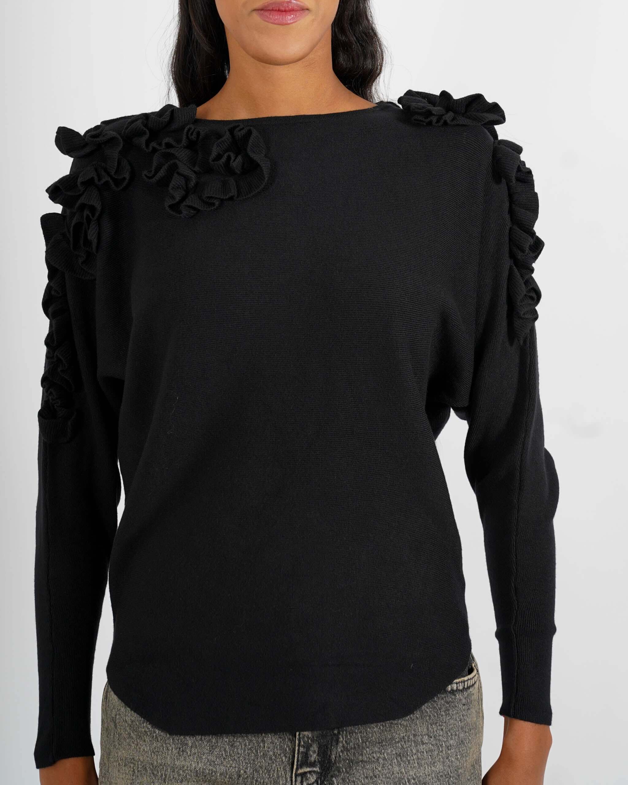 Maglia girocollo con ruche su spalle - Nazaria - Hope Fashion