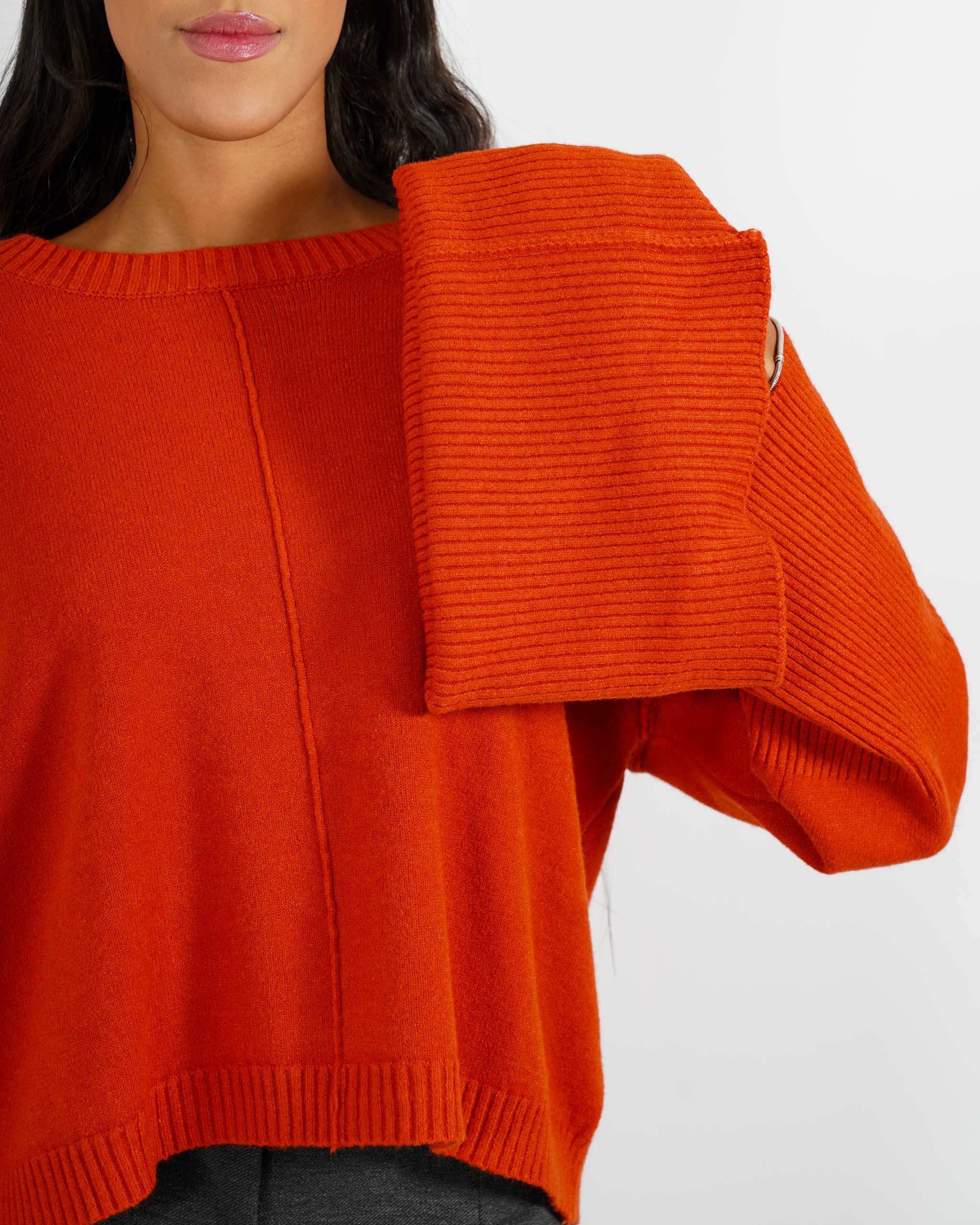 Maglia girocollo con collo removibile - Severa