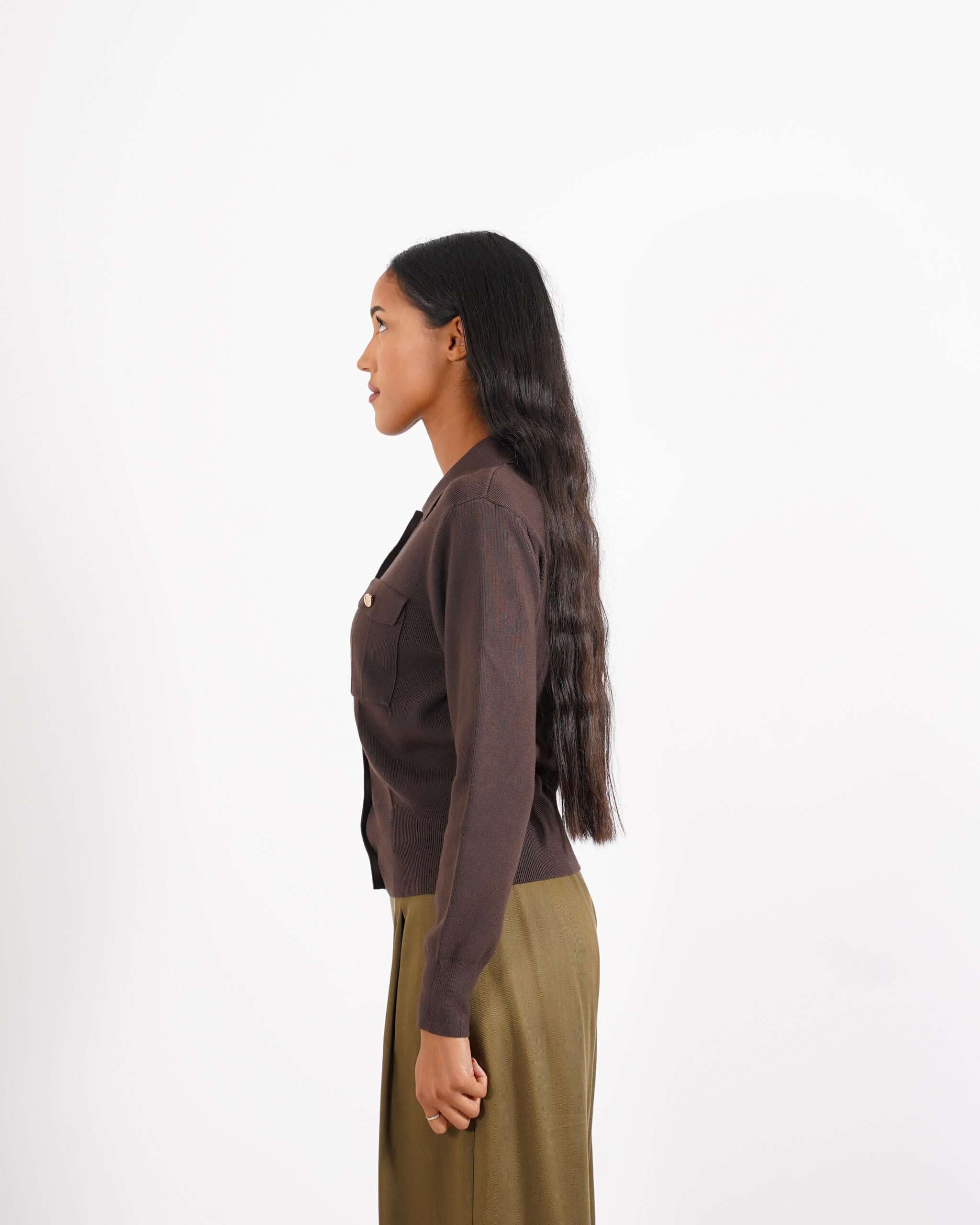 Maglia sahariana con bottoni oro - Casamira - Hope Fashion