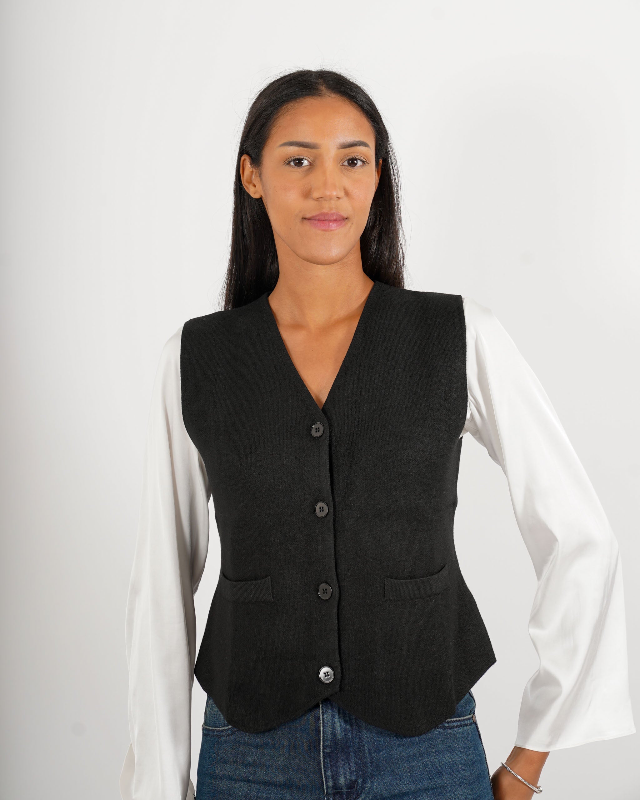Gilet monopetto in tricot - Cirilla