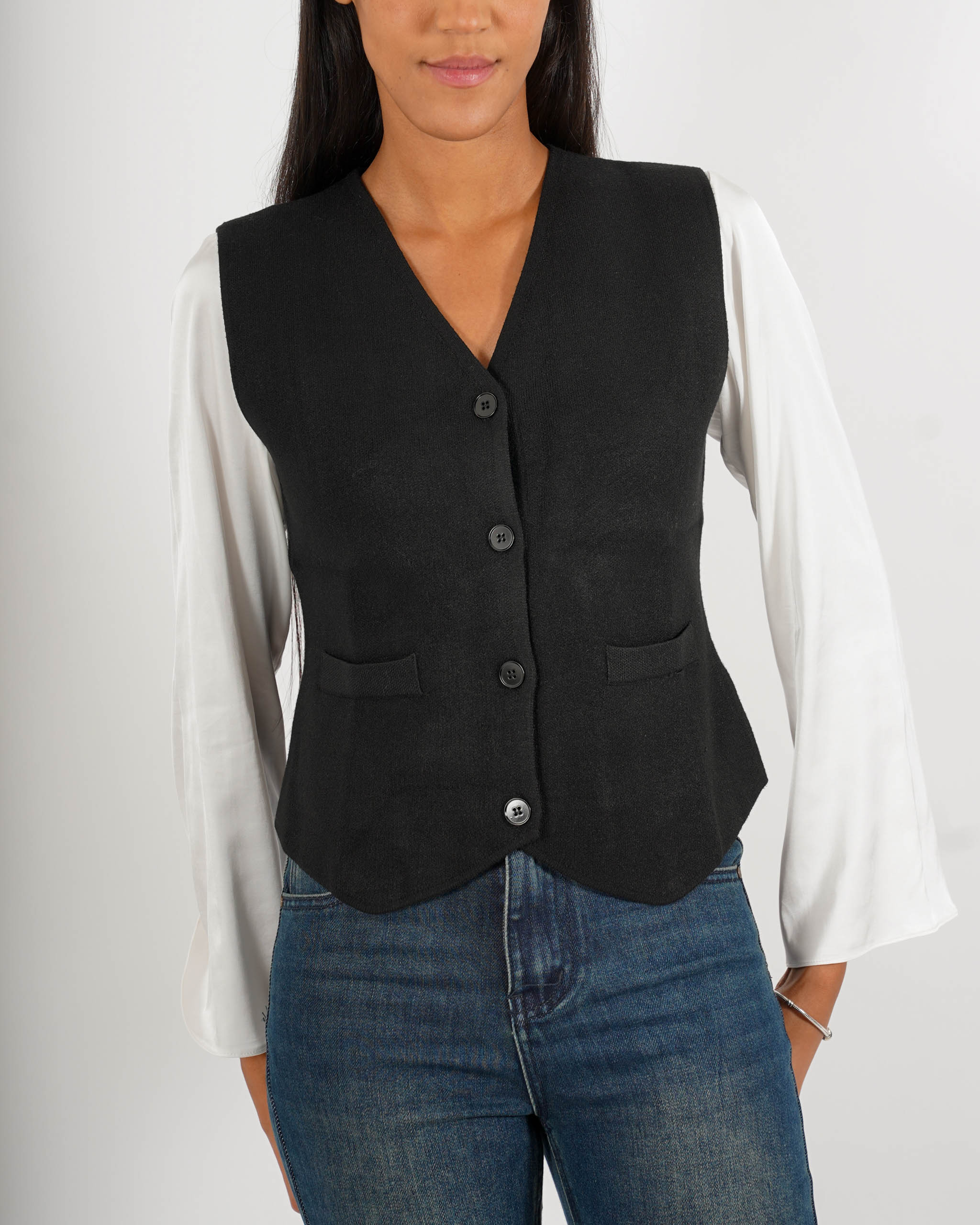 Gilet monopetto in tricot - Cirilla