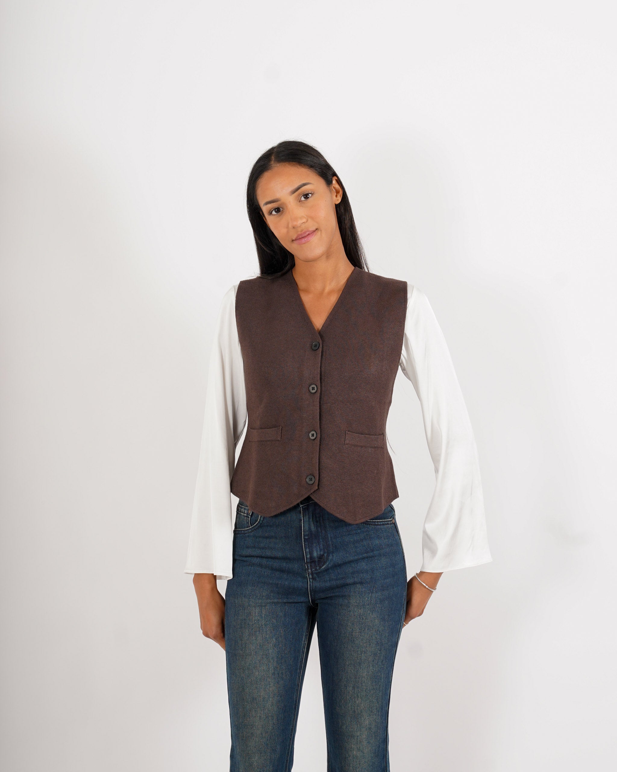 Gilet monopetto in tricot - Cirilla