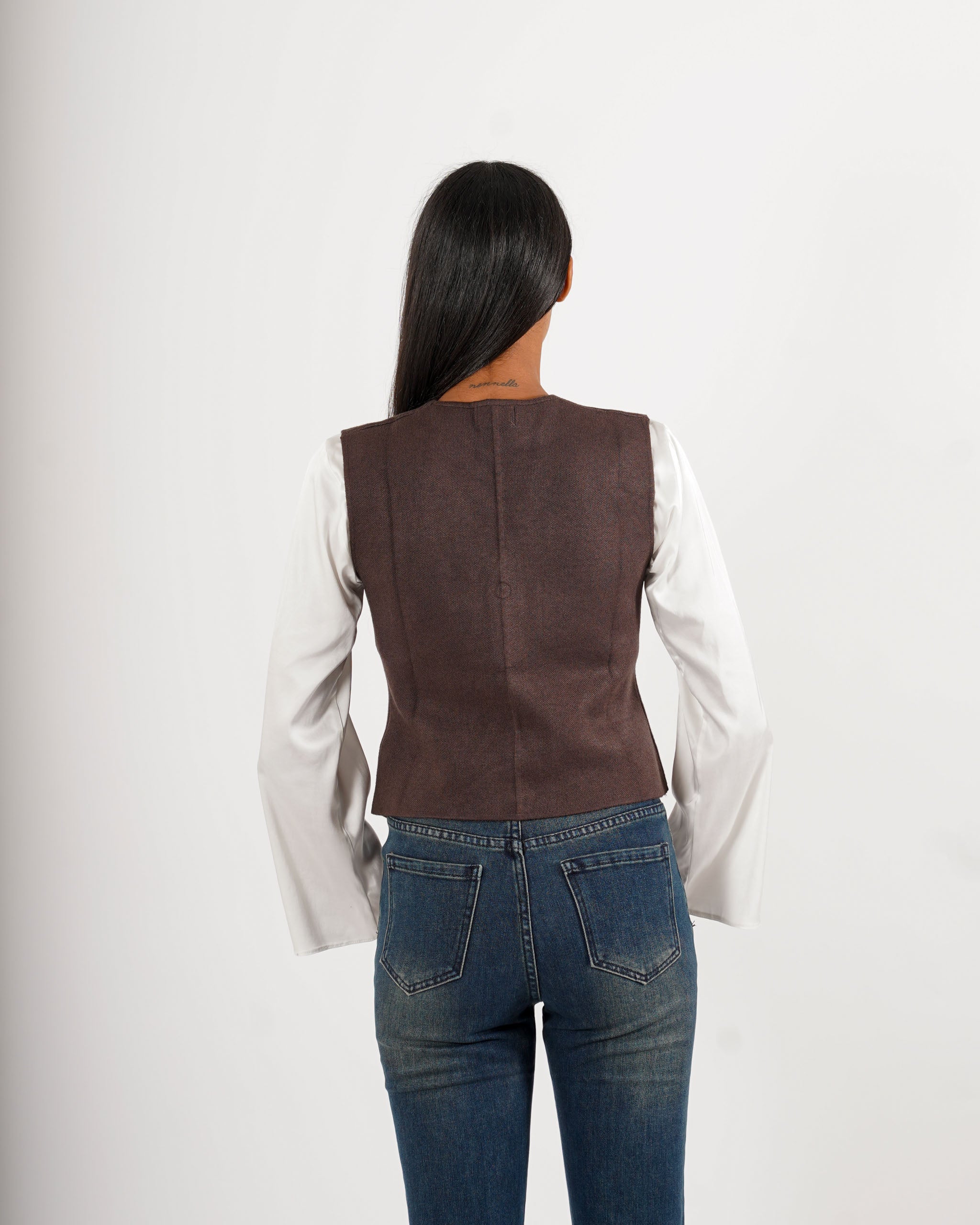 Gilet monopetto in tricot - Cirilla