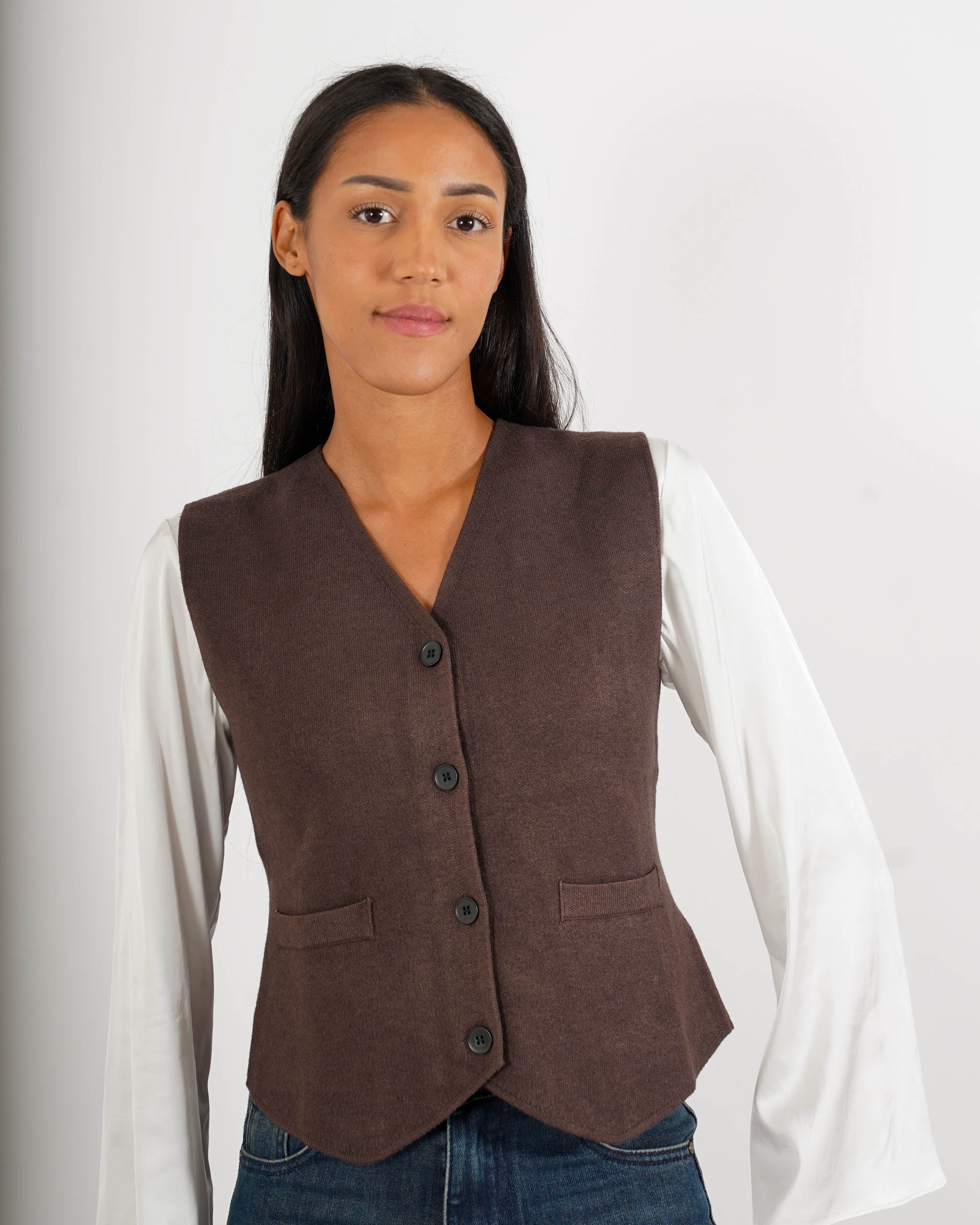 Gilet monopetto in tricot - Cirilla