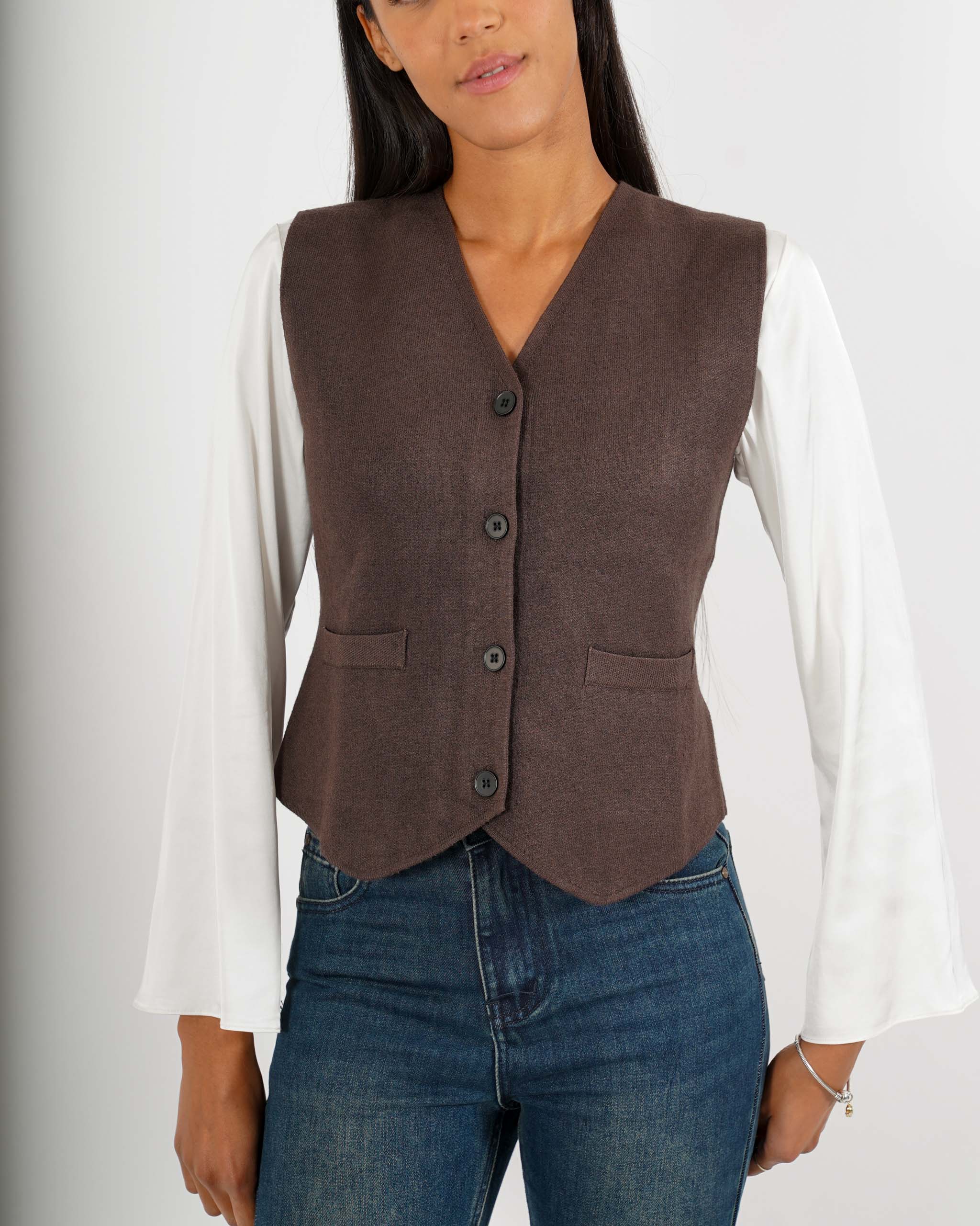 Gilet monopetto in tricot - Cirilla
