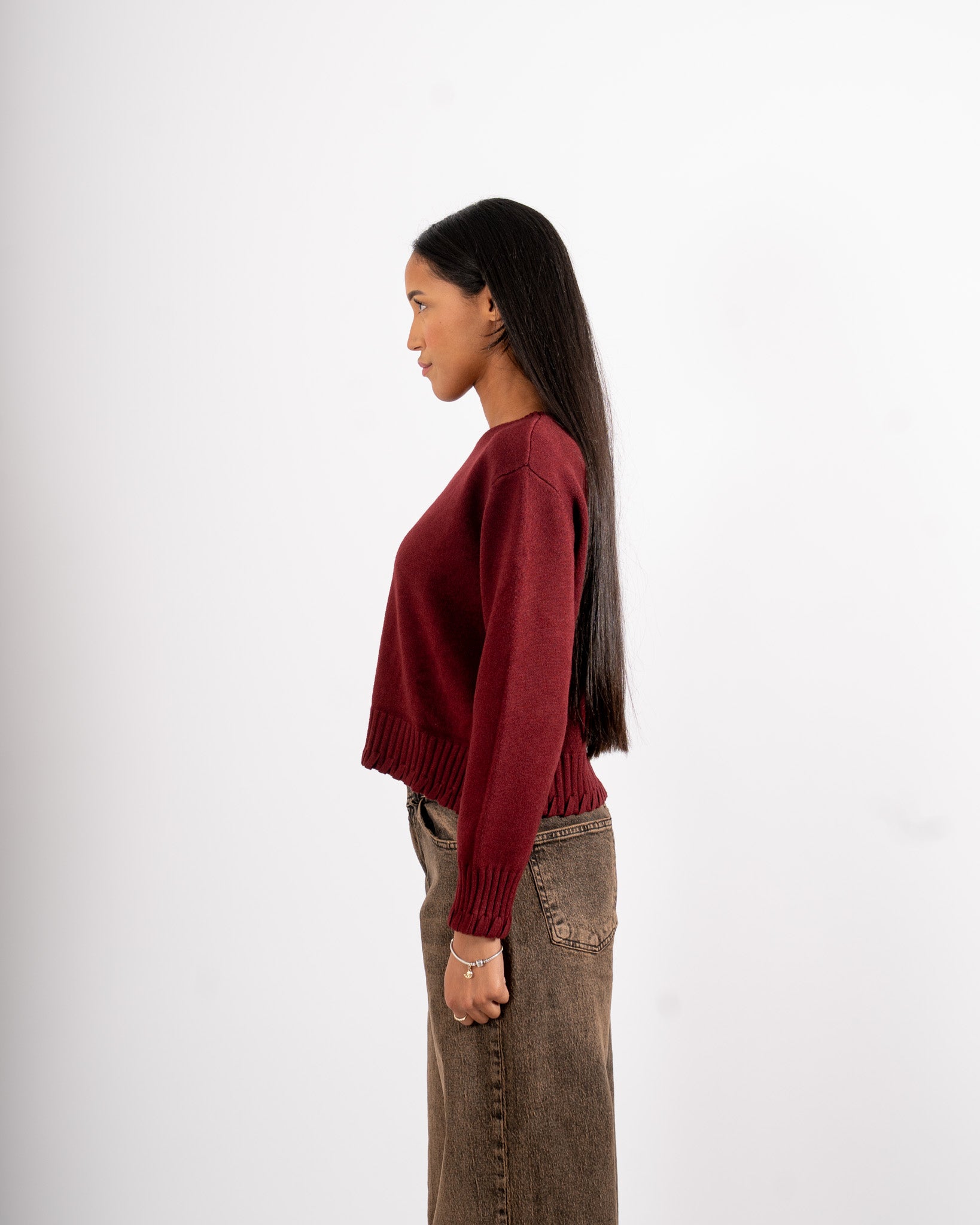 Maglia girocollo con dettagli sul bordo - Prudenzia