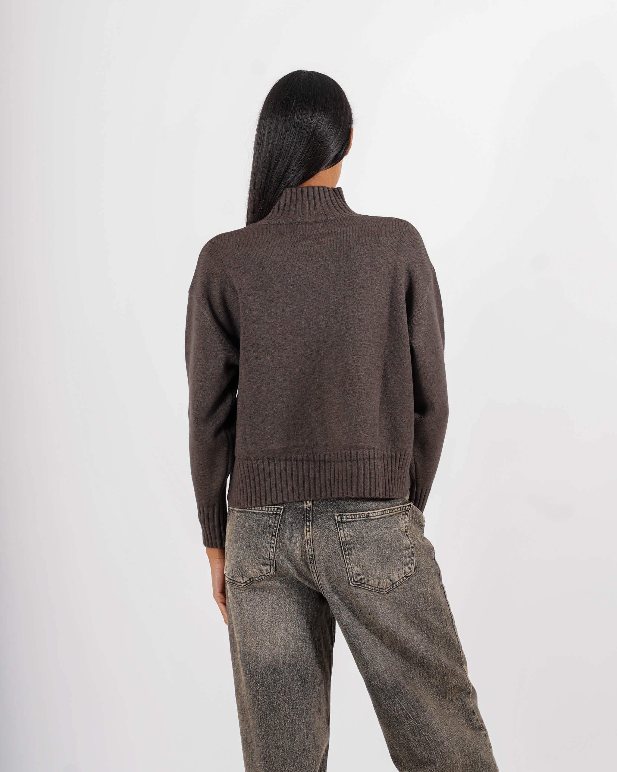 Maglia collo alto con bottoni laterali - Guglielma