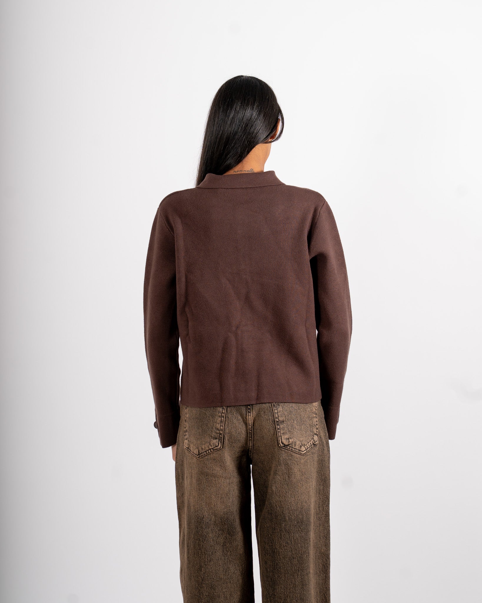 Cardigan in maglia con bottoni tono su tono e tasche frontali - Donata