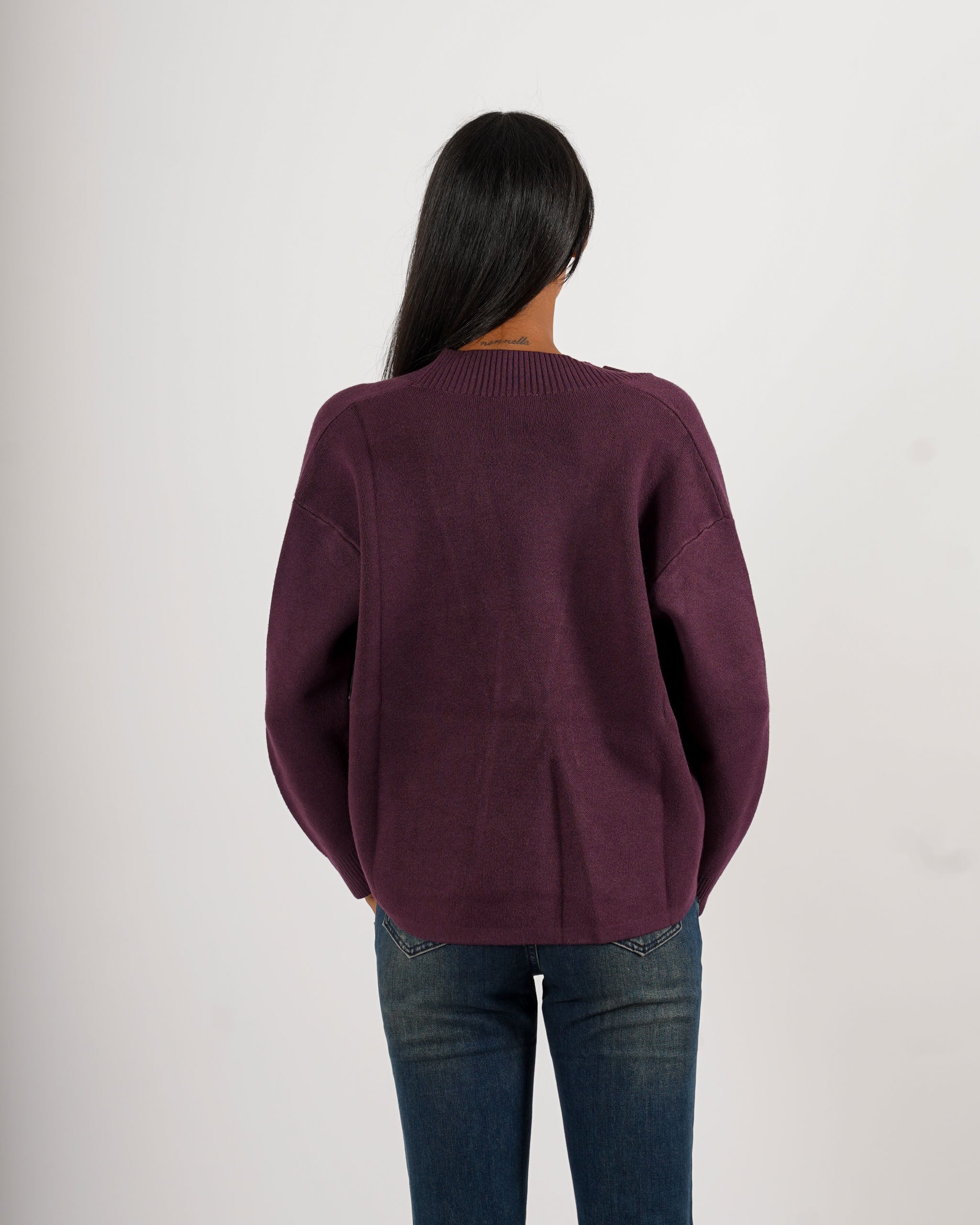 Cardigan in maglia con un bottone oro - Ilaria
