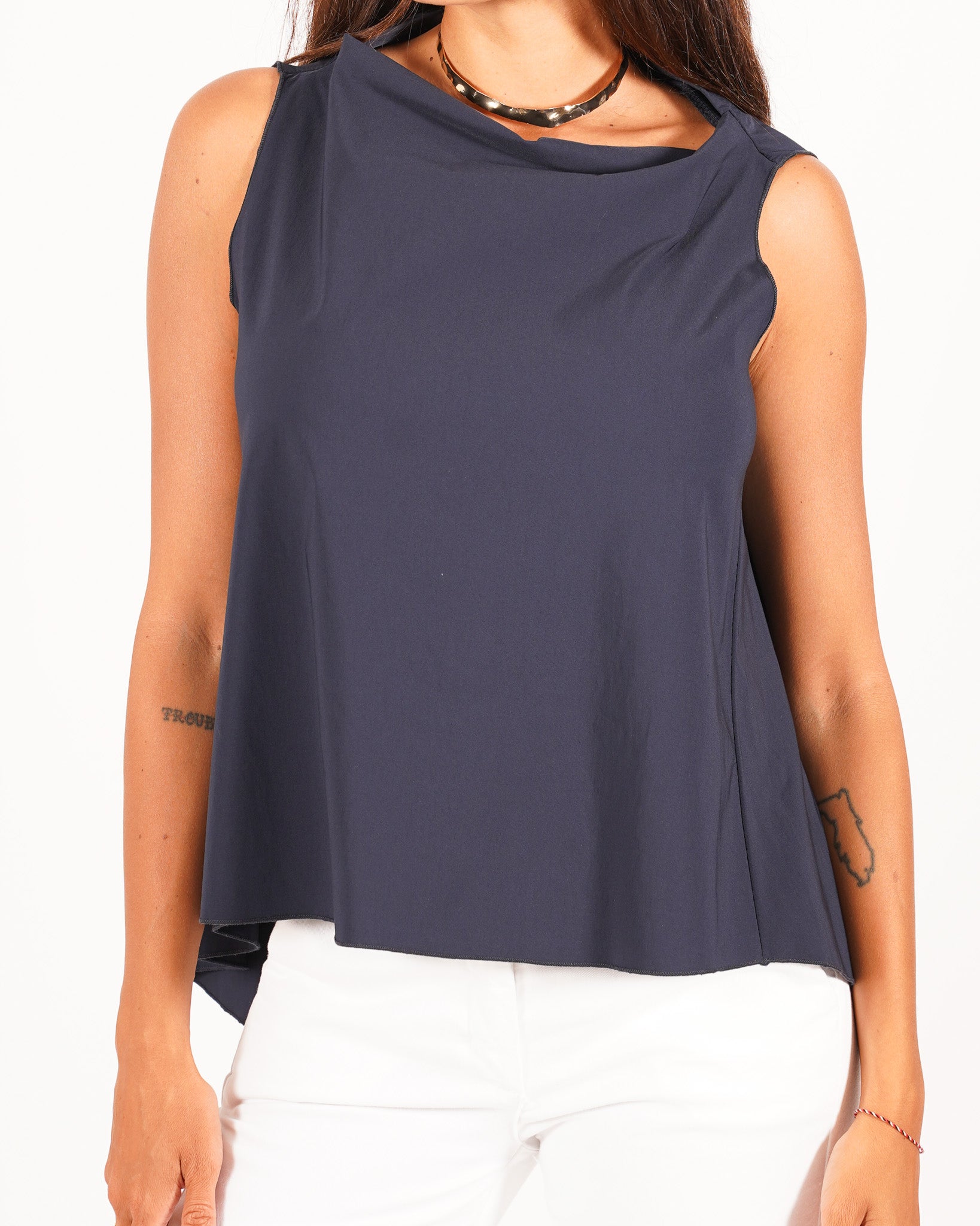 Blusa smanicata in bengalina stretch - Tricella