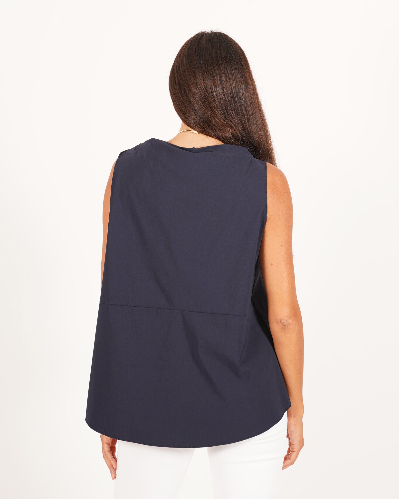Blusa smanicata in bengalina stretch - Tricella