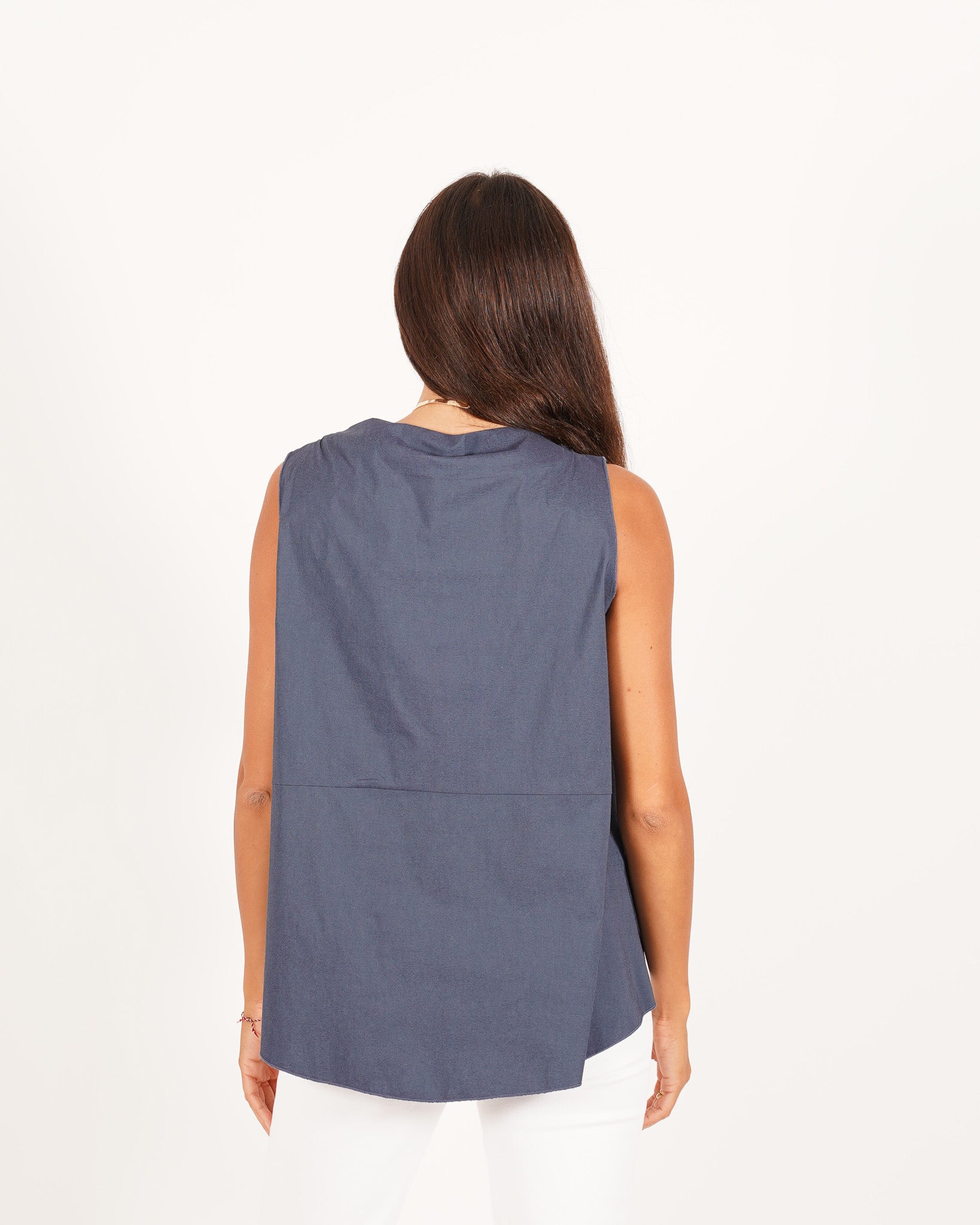 Blusa smanicata in bengalina stretch - Tricella