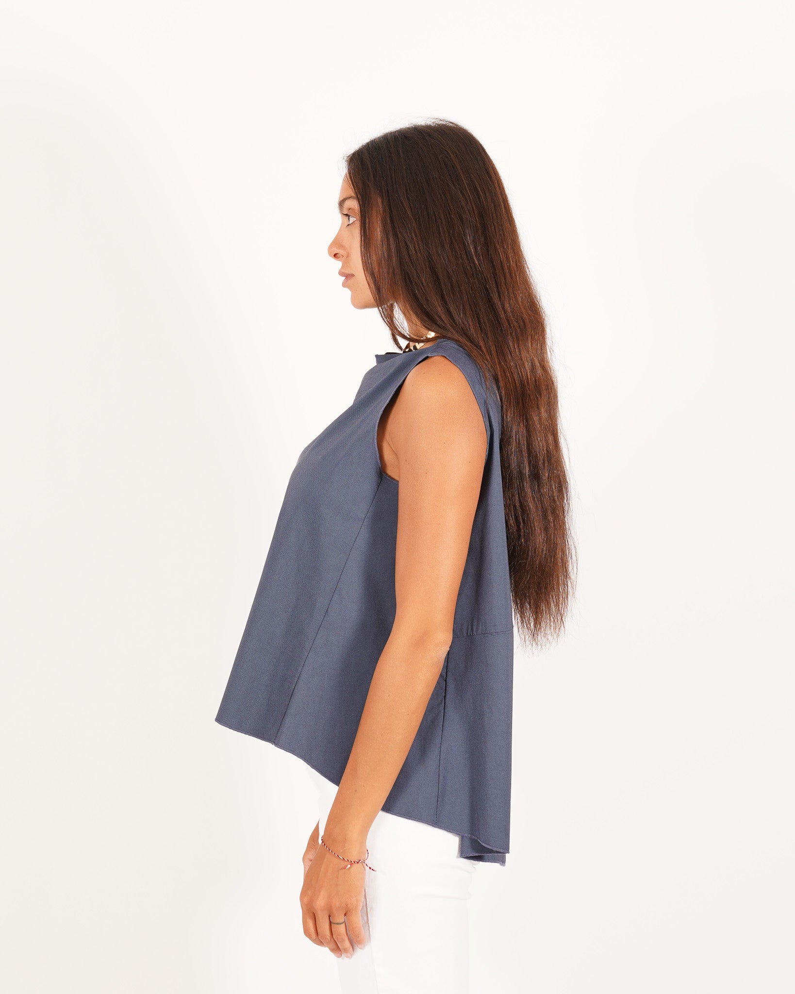 Blusa smanicata in bengalina stretch - Tricella