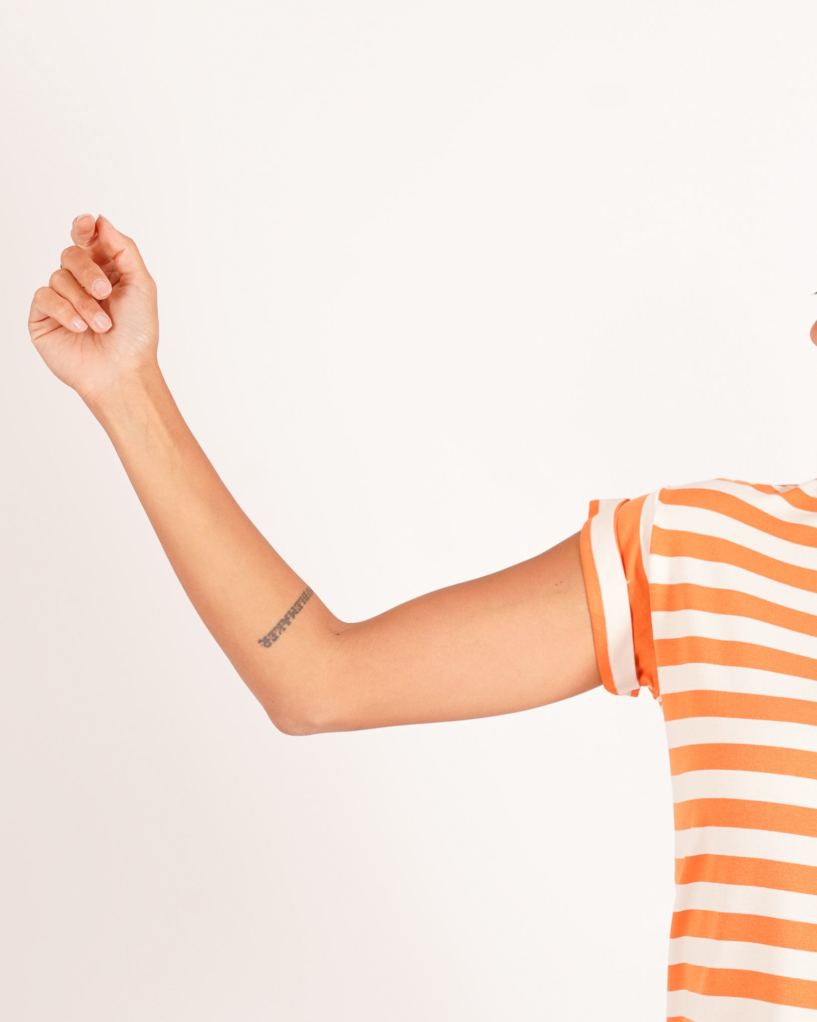 Shirt basic a righe con risvolto sulle maniche - Giorgia
