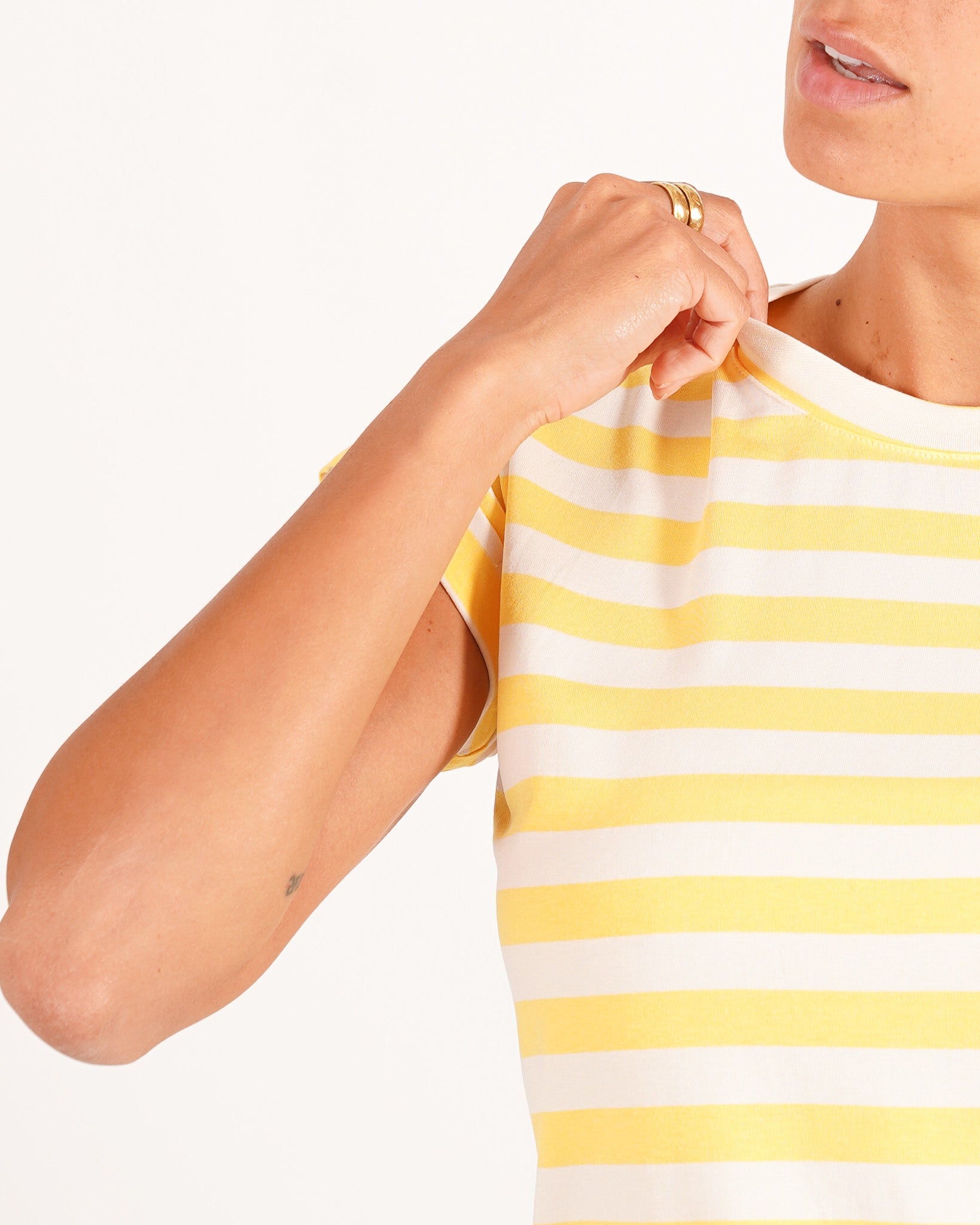 Shirt basic a righe con risvolto sulle maniche - Giorgia