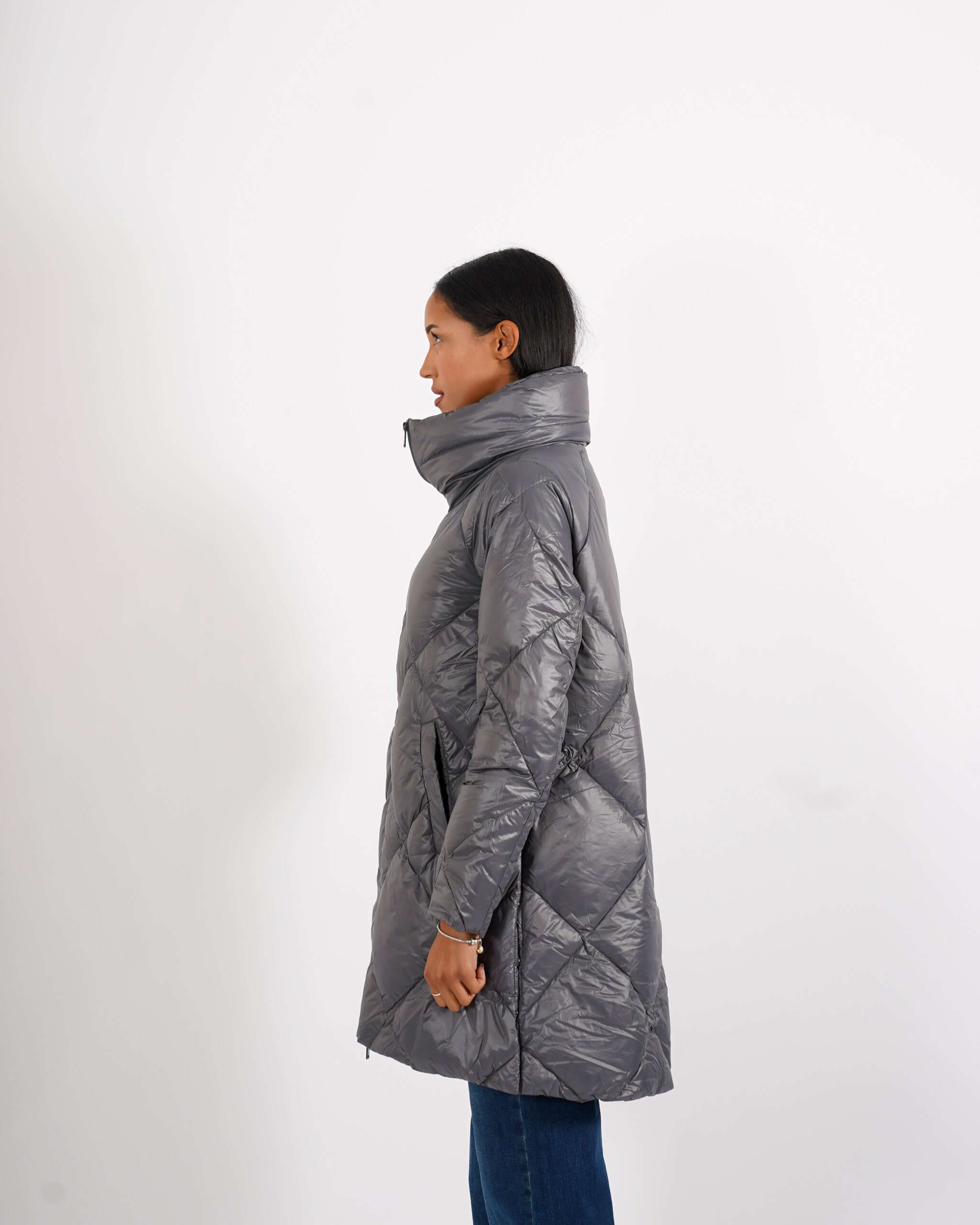 Piumino trapuntato con disegno rombo - Giselle - Hope Fashion