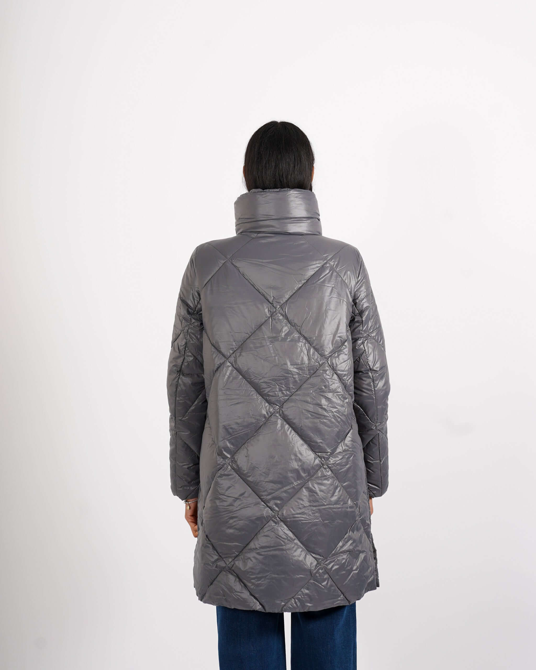 Piumino trapuntato con disegno rombo - Giselle - Hope Fashion