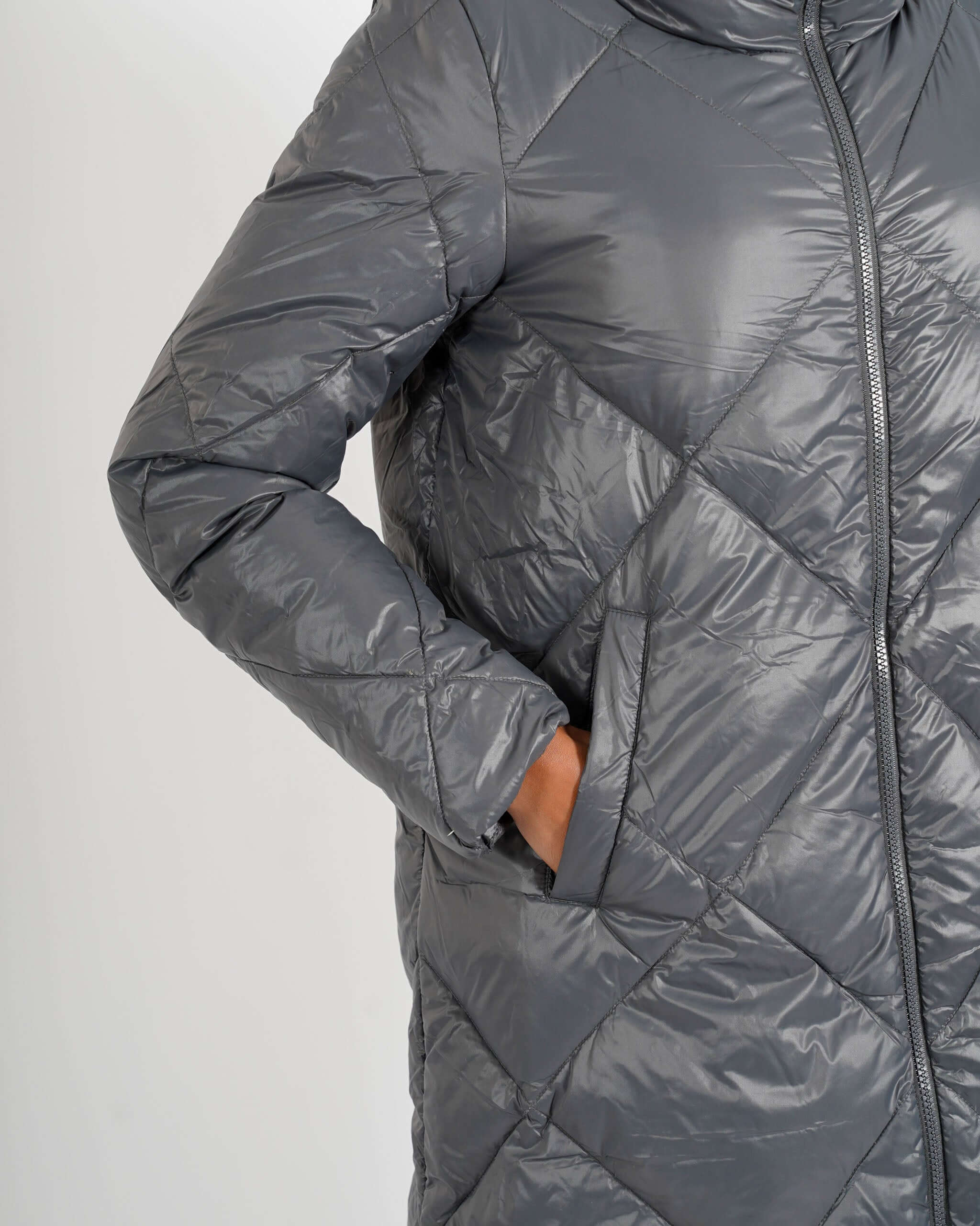 Piumino trapuntato con disegno rombo - Giselle - Hope Fashion